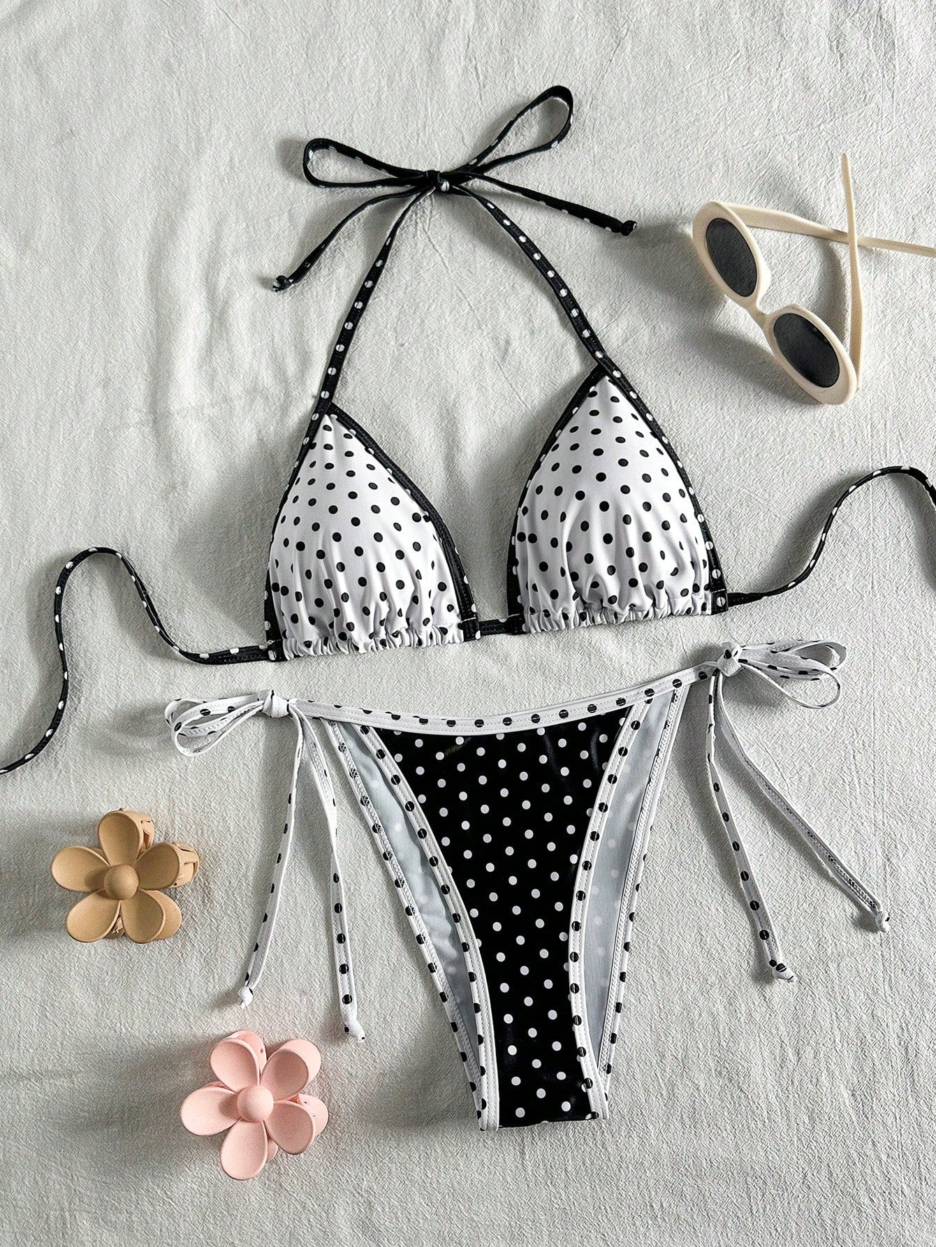 Swim Mod Women's Localized Print Halter Sexy Bikini Set, Summer