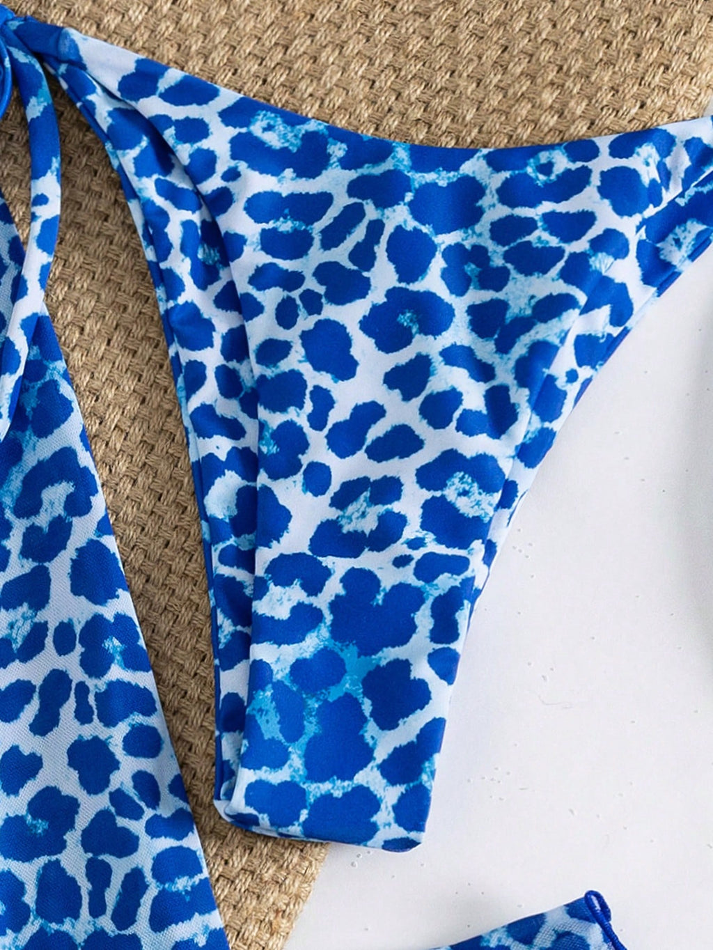 4pcs Women's Leopard Print Bikini Set With Chiffon Cover-Up And Headscarf