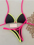 2pcs Casual Elegant Sexy Bohemian Floral Tie-Dye Trim Bikini