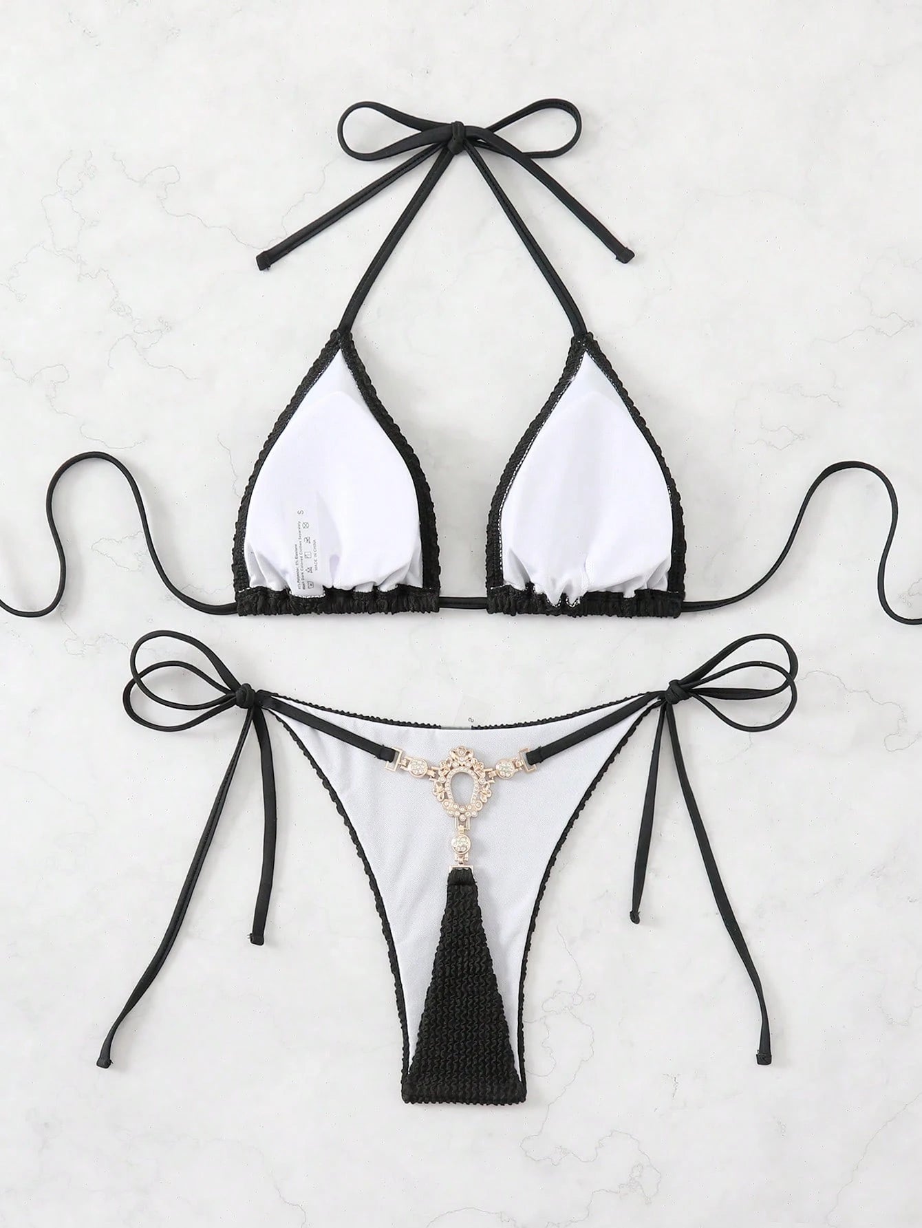 Swim Basics Women's Summer Beach Halter Tie Sexy Bikini And Triangle Briefs Swim