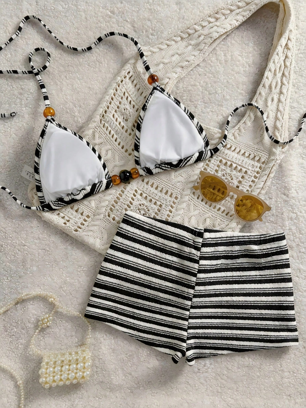 Swim Vcay Women's Summer Casual Cute 2 Pieces Beachwear Set, Resin