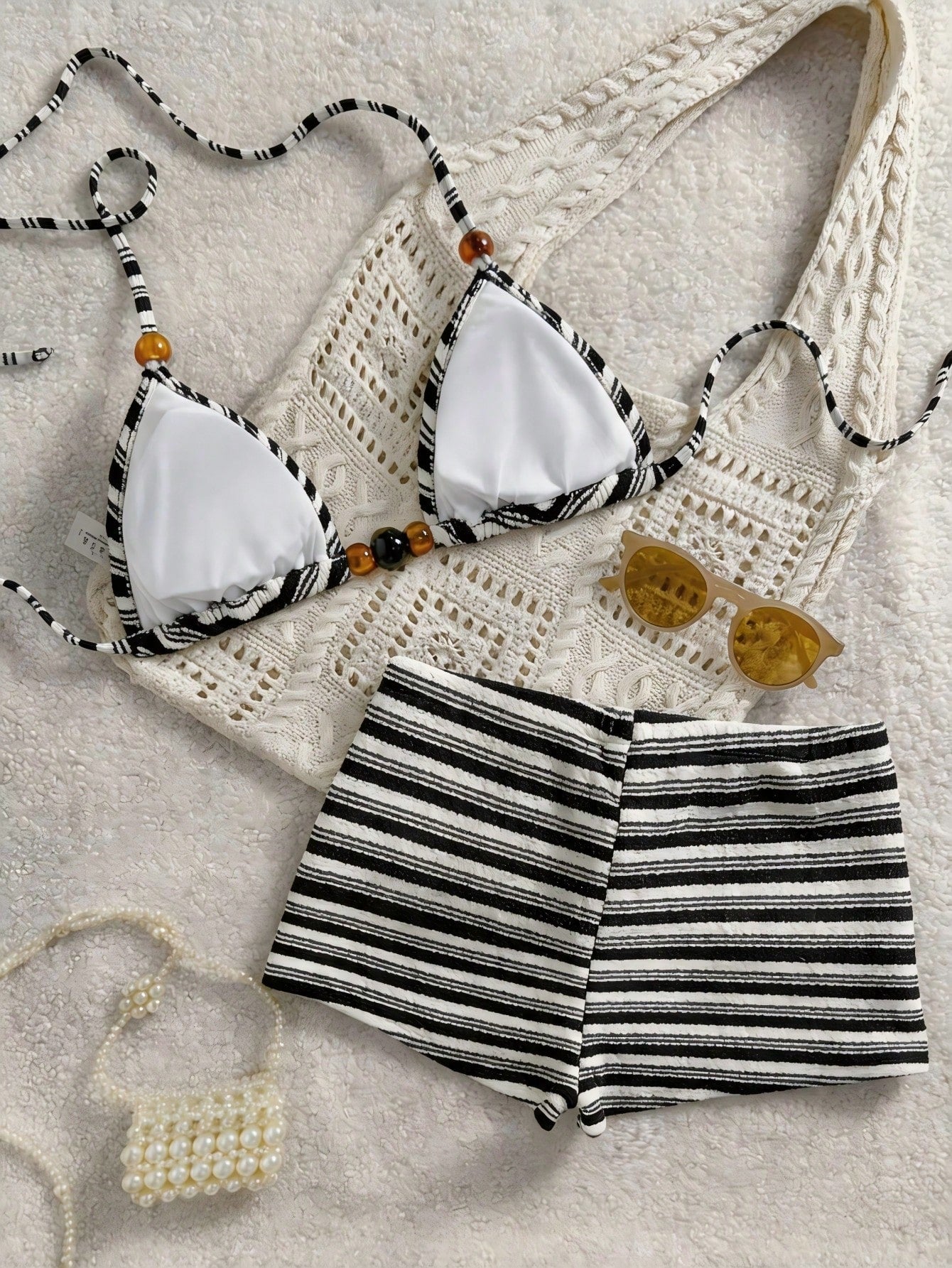 Swim Vcay Women's Summer Casual Cute 2 Pieces Beachwear Set, Resin