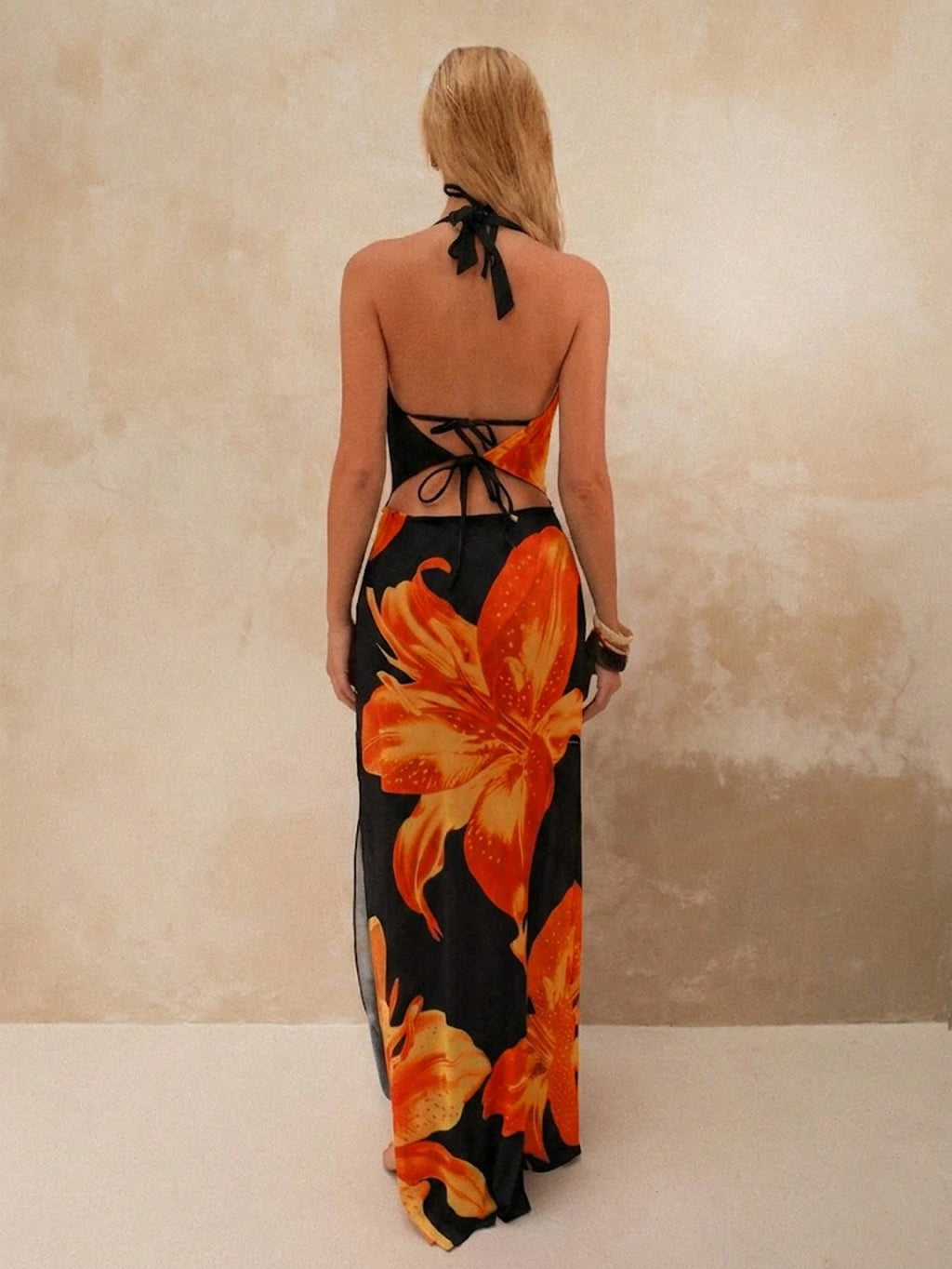 Sirith 3pcs/Set Premium Printed Spaghetti Strap Halter Bikini Top, V-Cut Bottoms & Long Flowy Printed Mesh - image 12