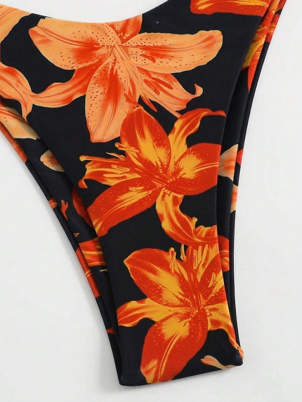 Sirith 3pcs/Set Premium Printed Spaghetti Strap Halter Bikini Top, V-Cut Bottoms & Long Flowy Printed Mesh - image 17