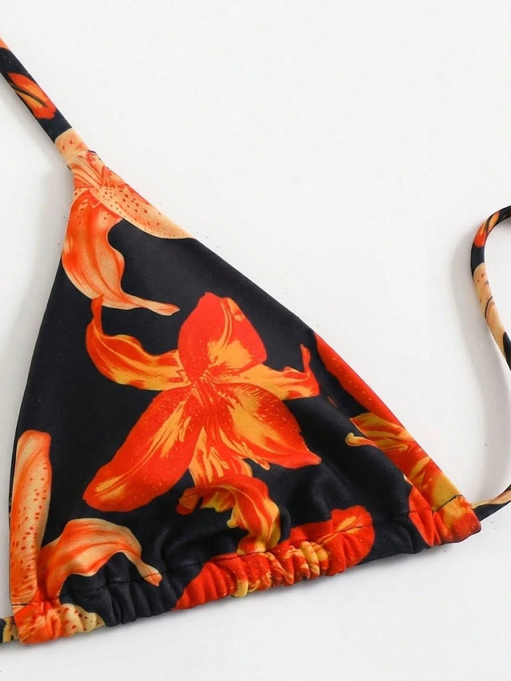 Sirith 3pcs/Set Premium Printed Spaghetti Strap Halter Bikini Top, V-Cut Bottoms & Long Flowy Printed Mesh - image 18