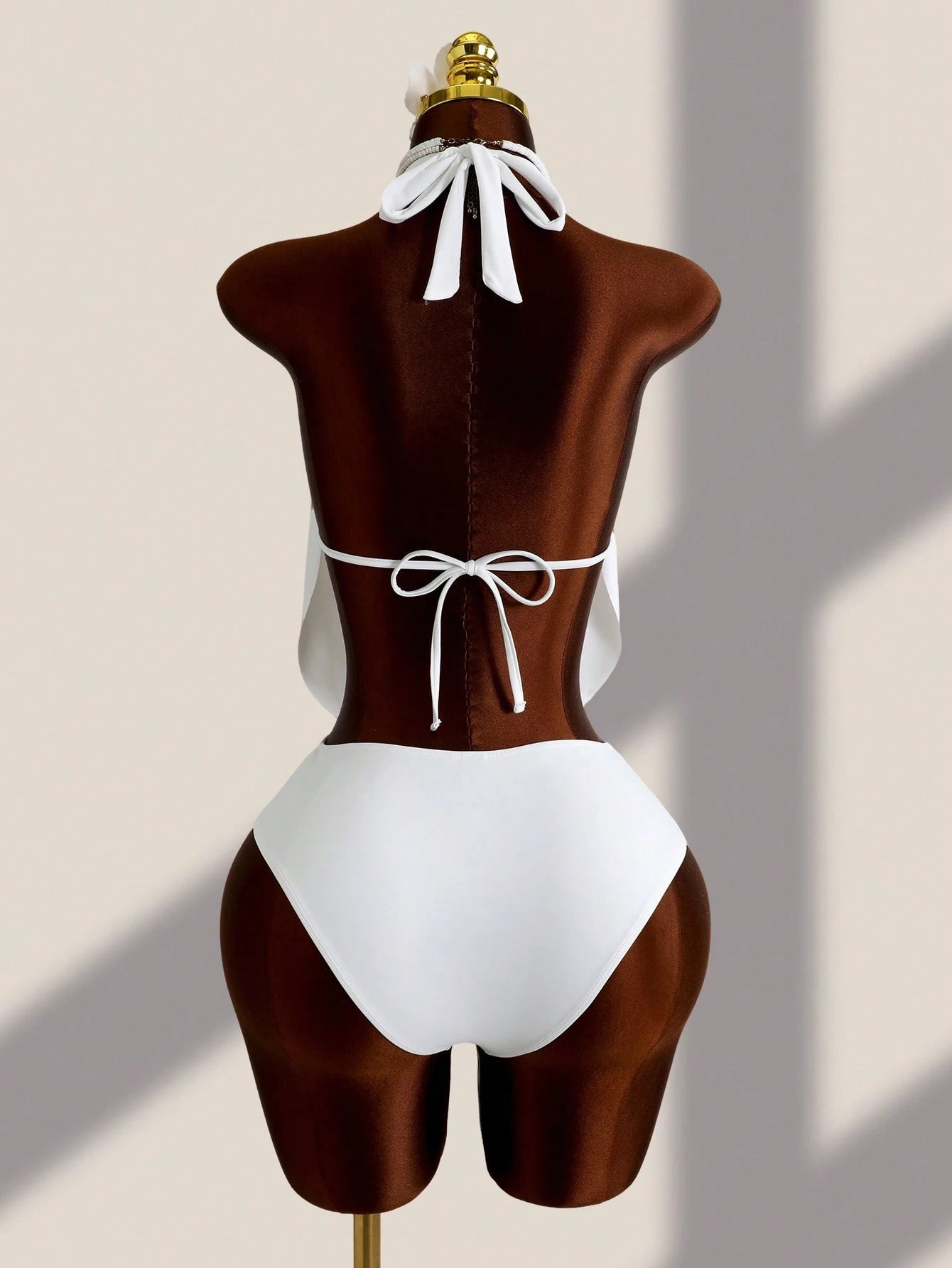 Swim Lushoire Summer Beach Draped Halter Tankini Black Swimsuit - image 18