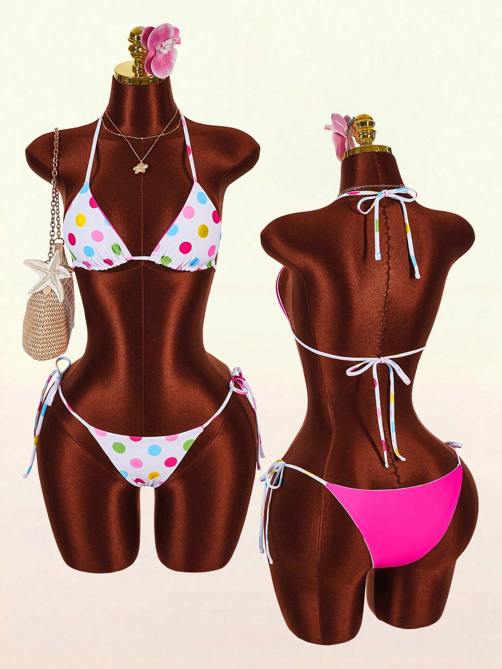 Amplova Women's Leopard Print Reversible Bikini Set, Sexy & Stylish,