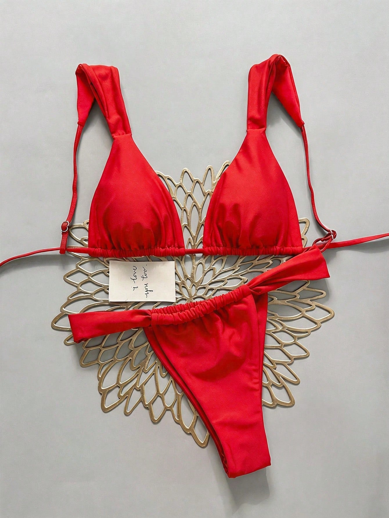 Swim Mod Women's Solid Color Bikini Set - image 7