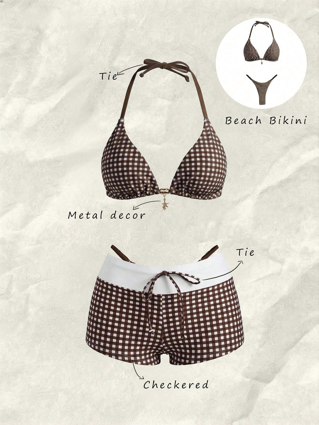 Elavelle Springbreak Women Beach Outfit, Random Print Spaghetti Strap
