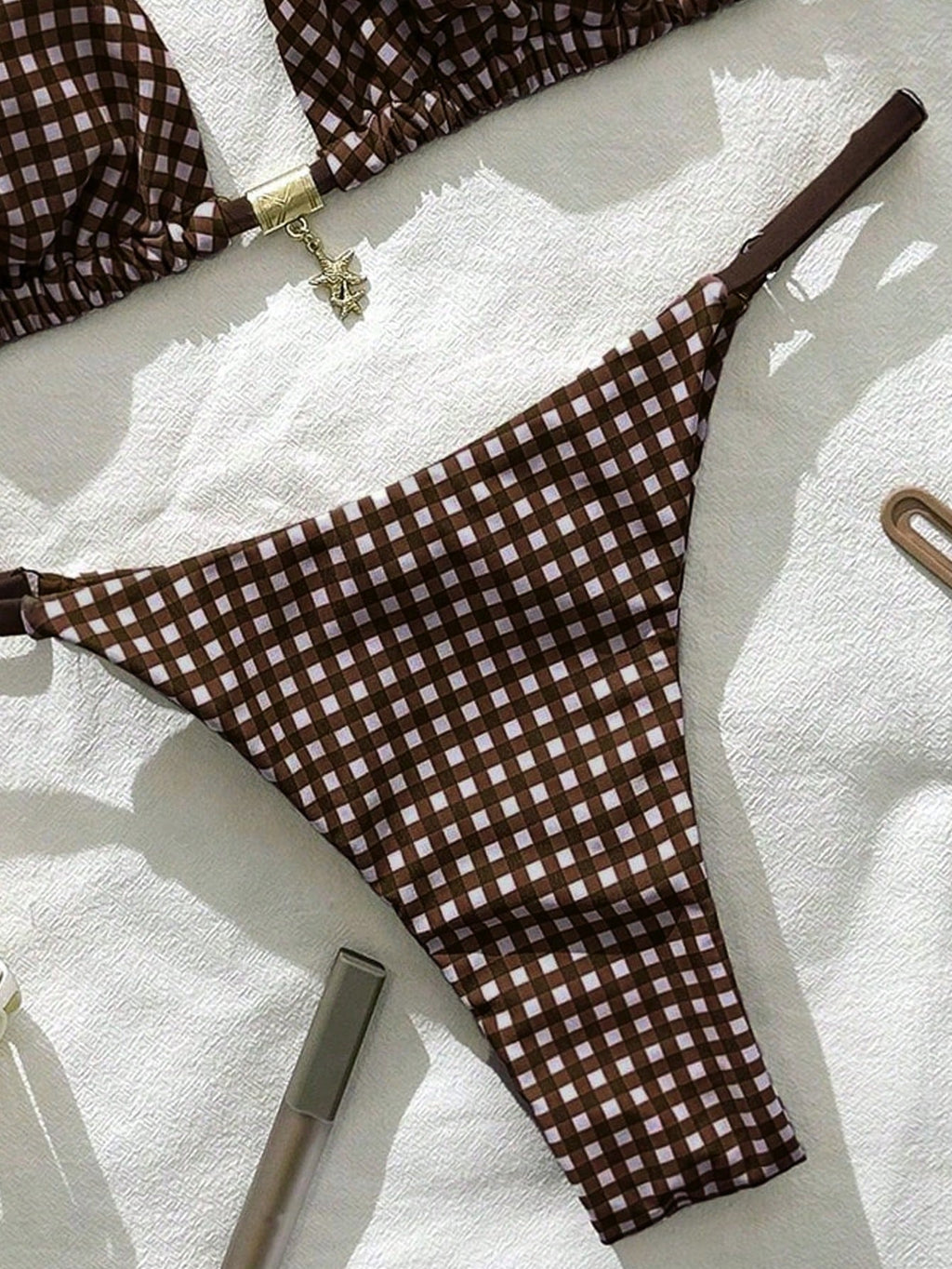Elavelle Springbreak Women Beach Outfit, Random Print Spaghetti Strap