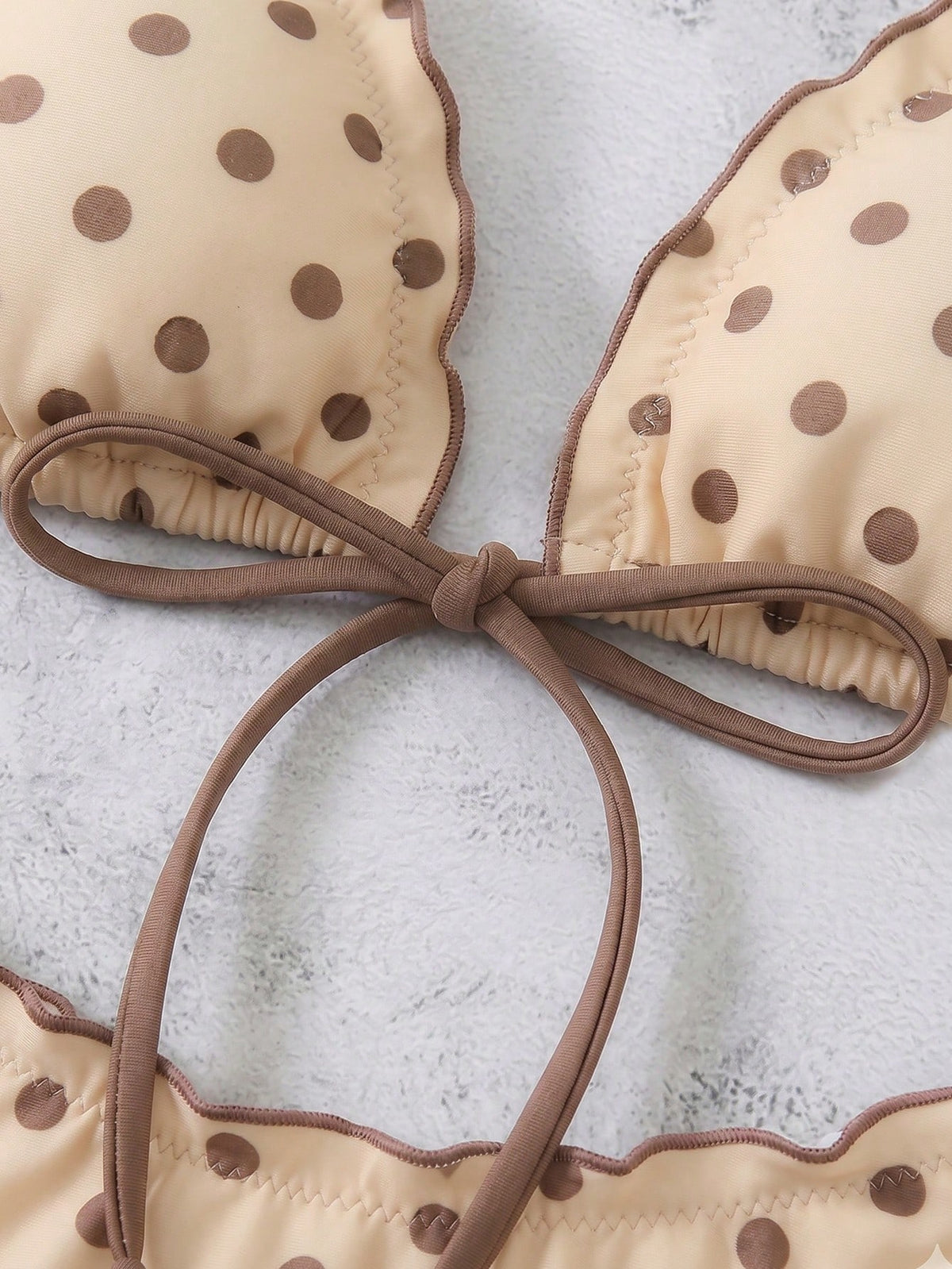 Swim Mod Women's Summer Polka Dot Print Camisole Tie Bow Bikini Two Pieces Swimwear Beach Holiday Vacation - image 6