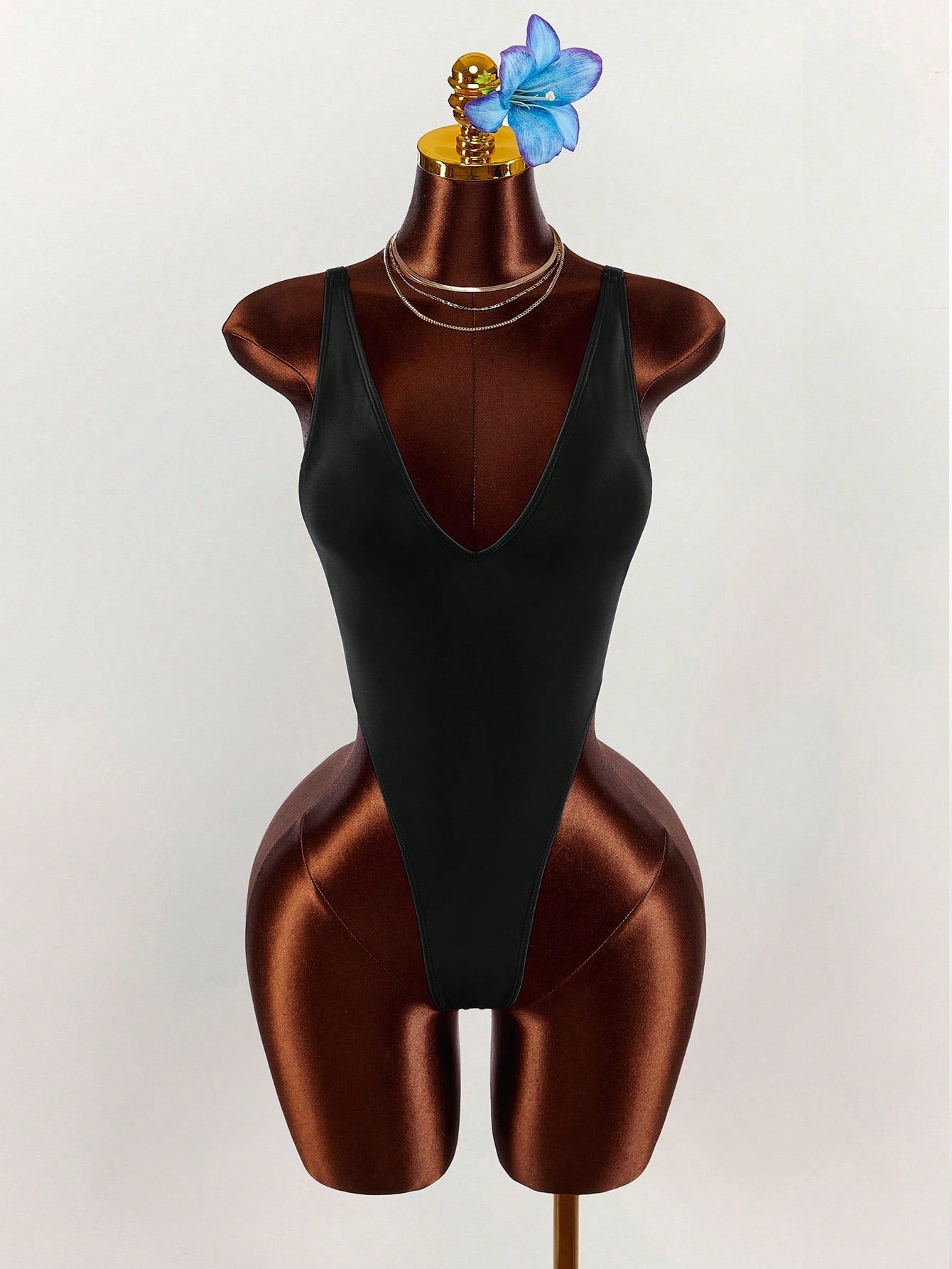 Amplova Women's Deep V-Neck Sexy One-Piece Backless Swimsuit, High Cut Ultra Sexy Swimwear With Thong - image 2