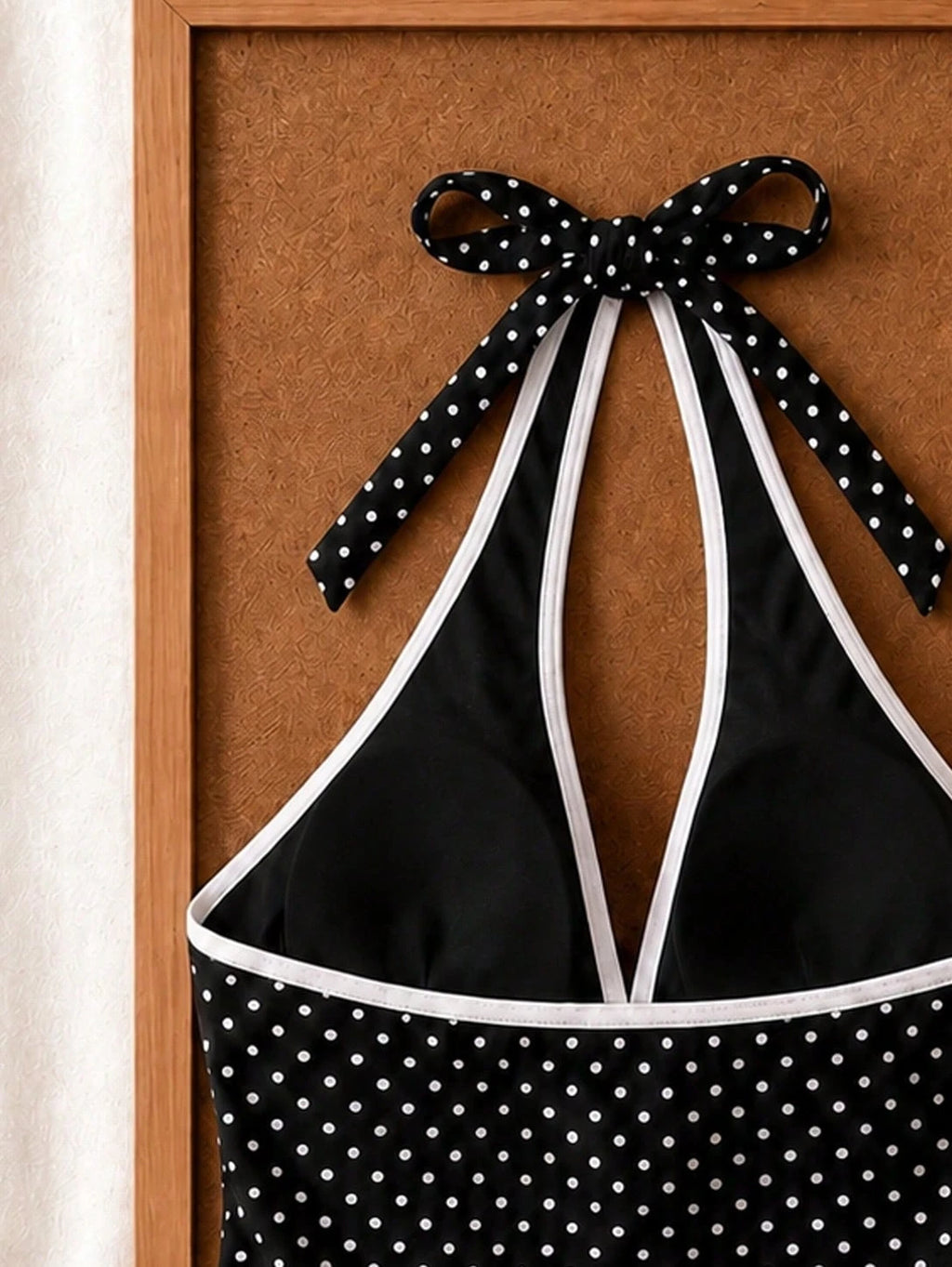 New Summer Fresh Sweet Cute Blue & White Polka Dot Halter Neck Bikini