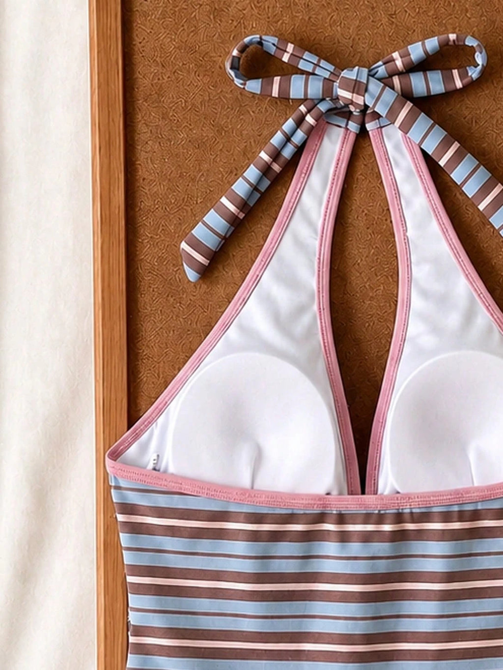 New Summer Fresh Sweet Cute Blue & White Polka Dot Halter Neck Bikini