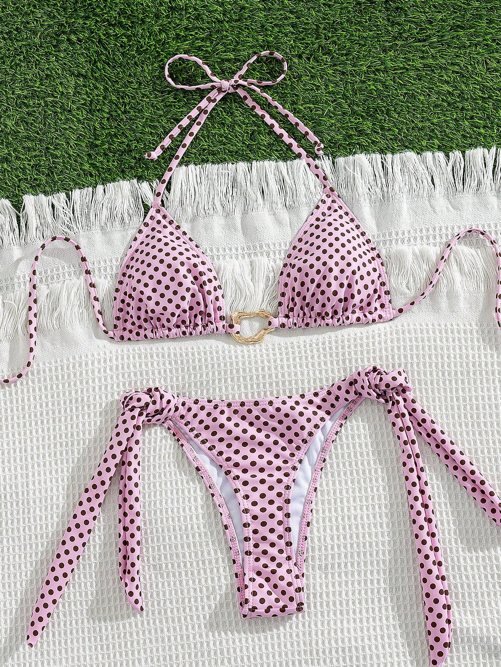 Lady's Print Halter & Tie-Side 2Pcs Swimwear: Sexy, Stylish, Young,