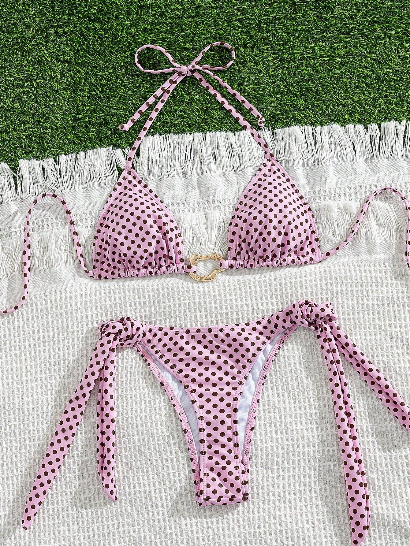 Lady's Print Halter & Tie-Side 2Pcs Swimwear: Sexy, Stylish, Young,