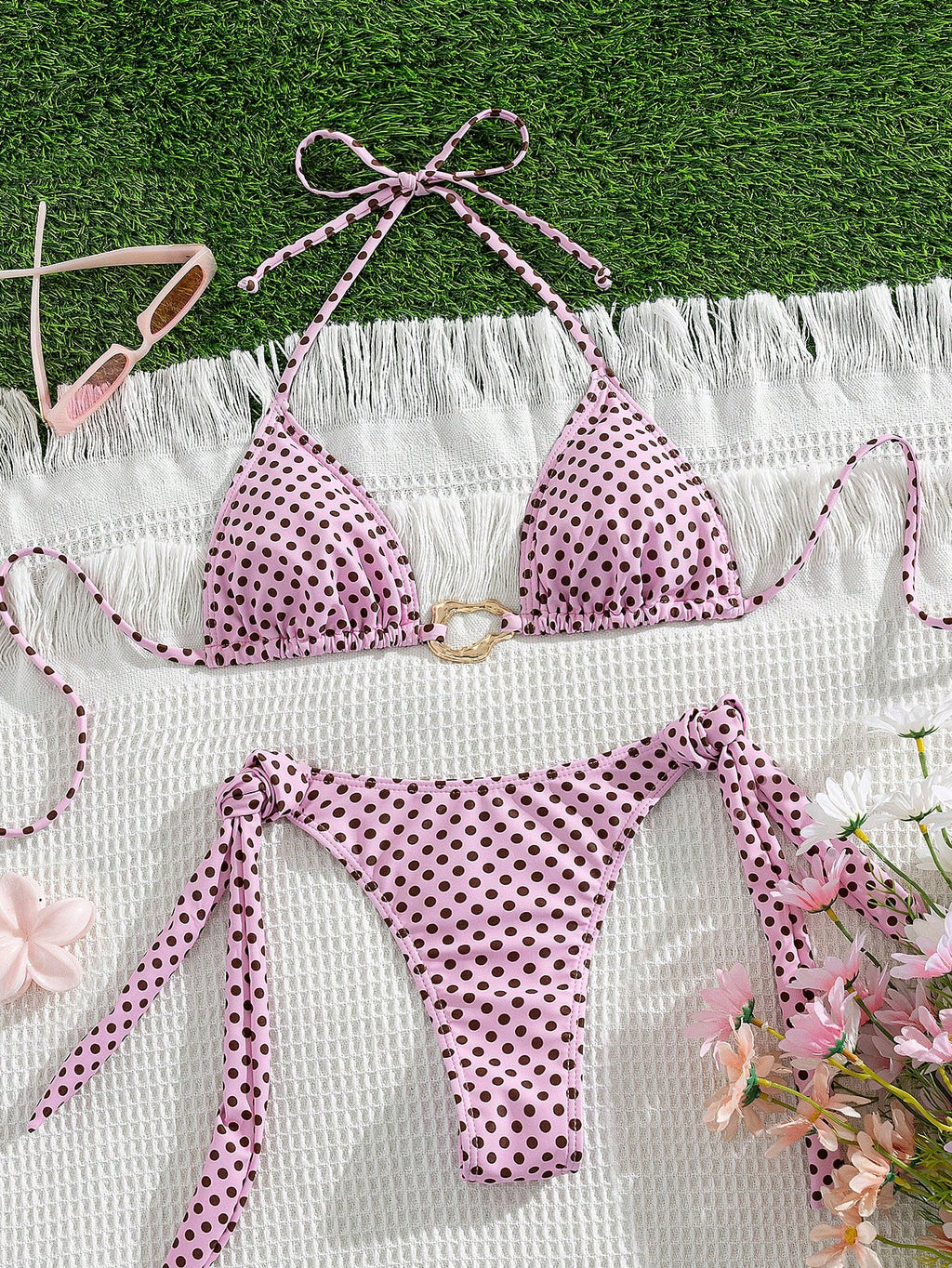 Lady's Print Halter & Tie-Side 2Pcs Swimwear: Sexy, Stylish, Young,