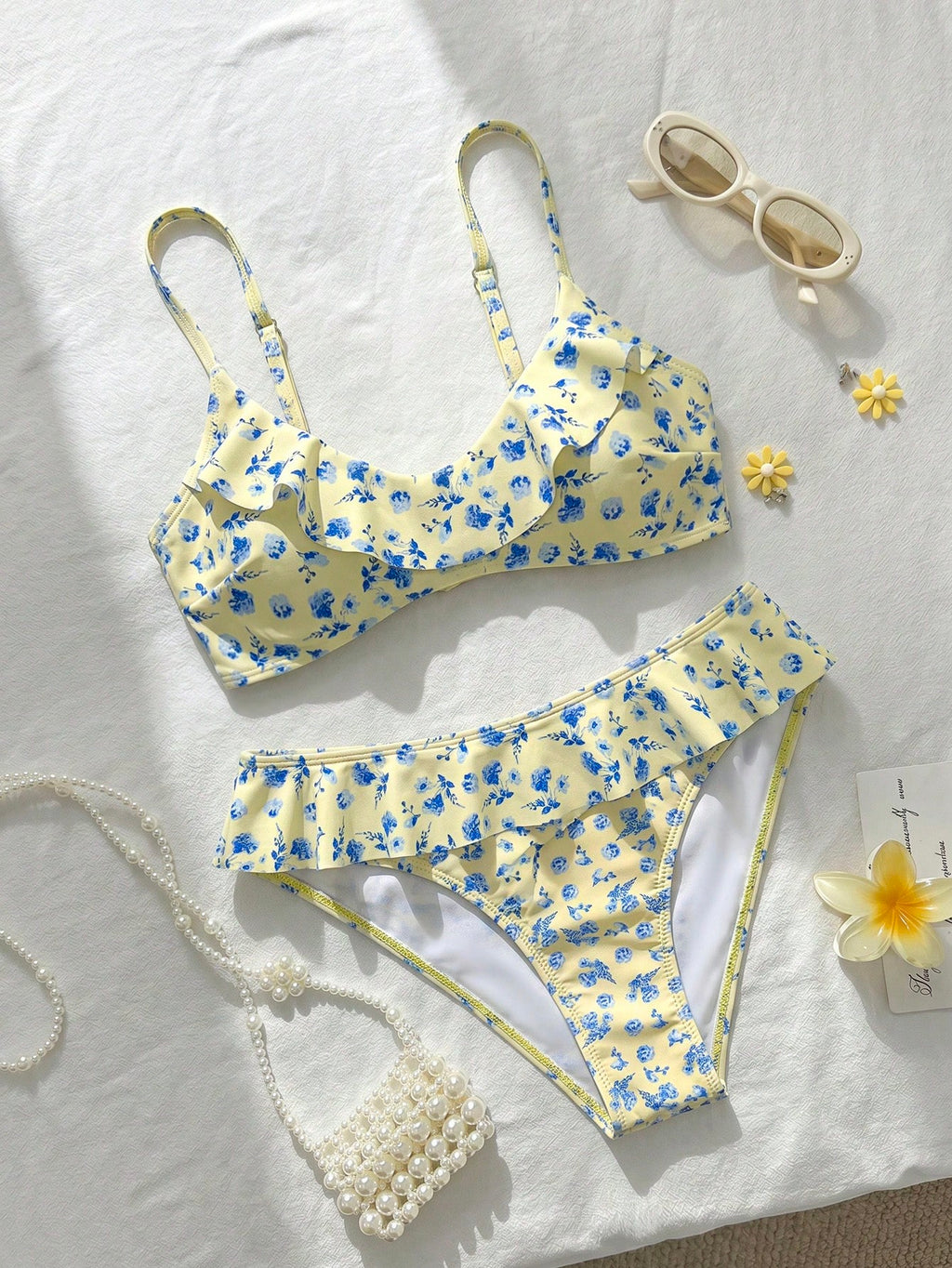 Swim Mod Women's Floral Print Tankini Swimwear Set, Sweet And Cute
