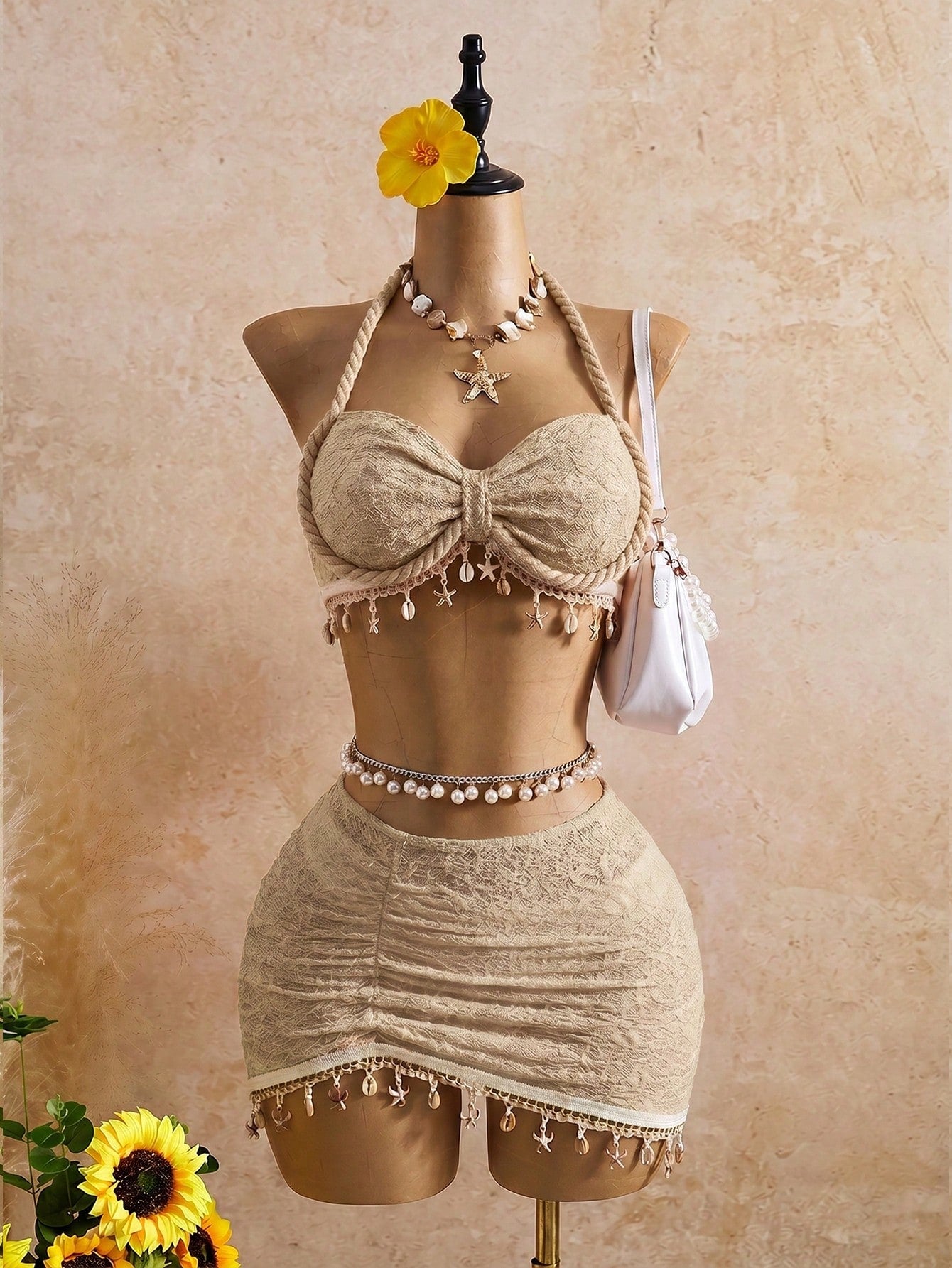 Bellisia Women's Latest Fashion Twisted Rope Halter Strap, Beach
