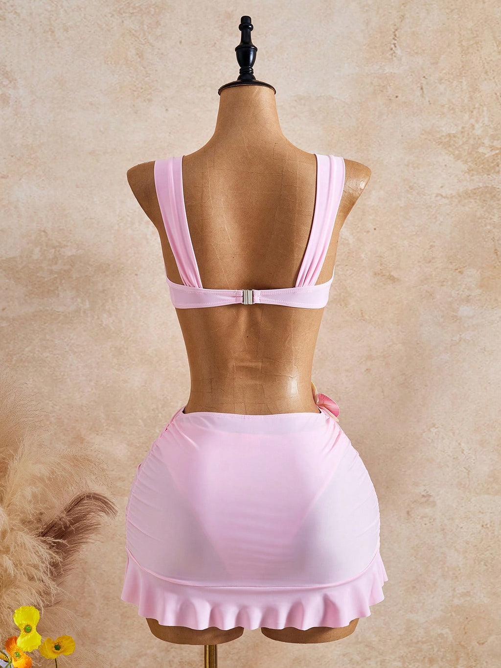 Bellisia 26SS Pink Summer Sexy Cute Girl Beach Bikini 3 Pieces Set