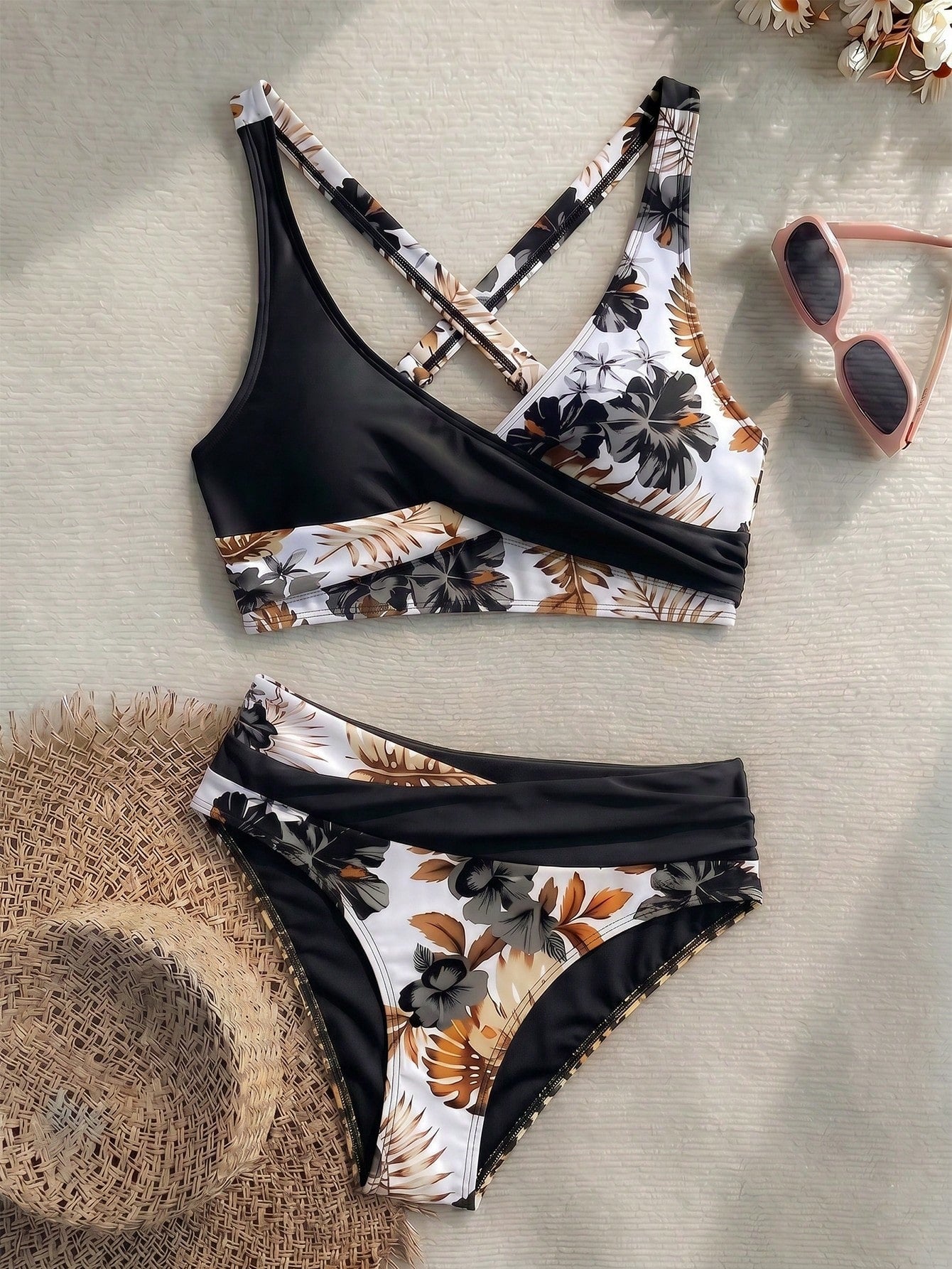 New Beach,Swimming Pool,Vacation,Sexy,Elegant Plant Printed Plain