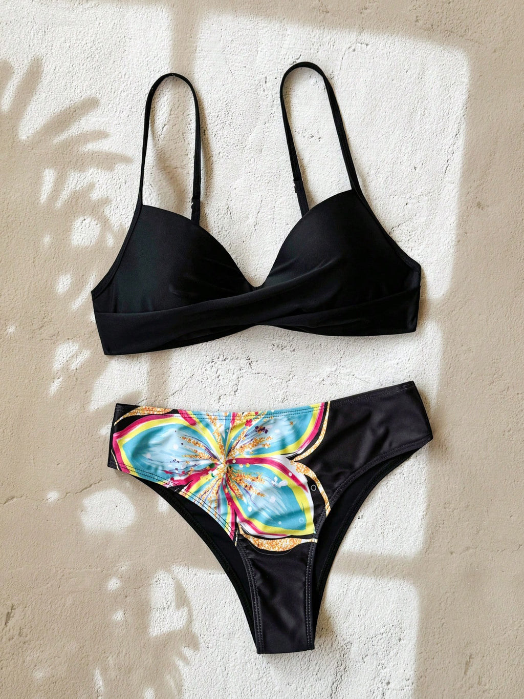Swim Lushoire Women's Floral Print Cross Wrap Bikini Set, Beach Vacation Style - image 14