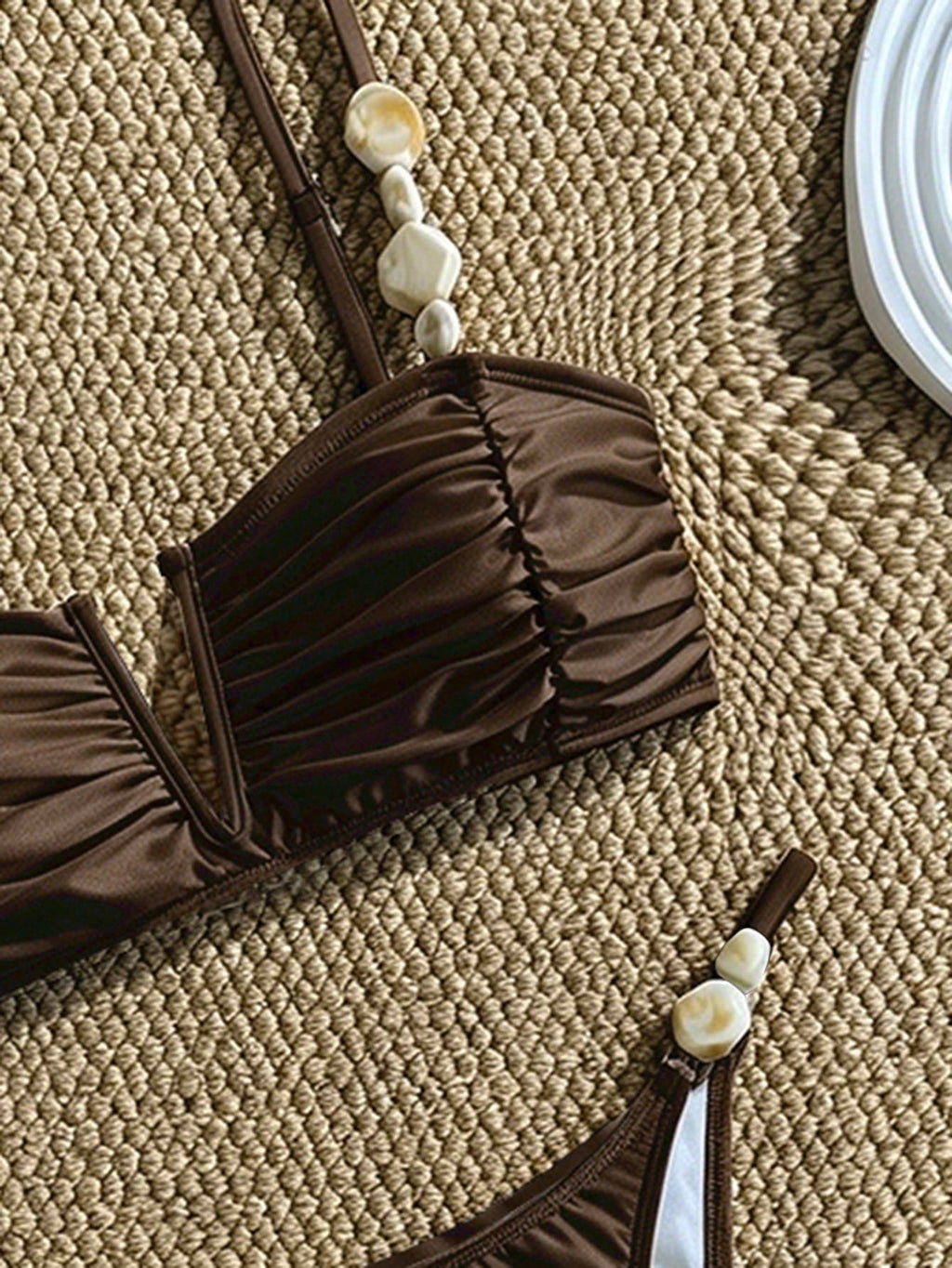 Swim Chiccia 2026 New Women's Summer Beach Elegant Satin Shell Decor