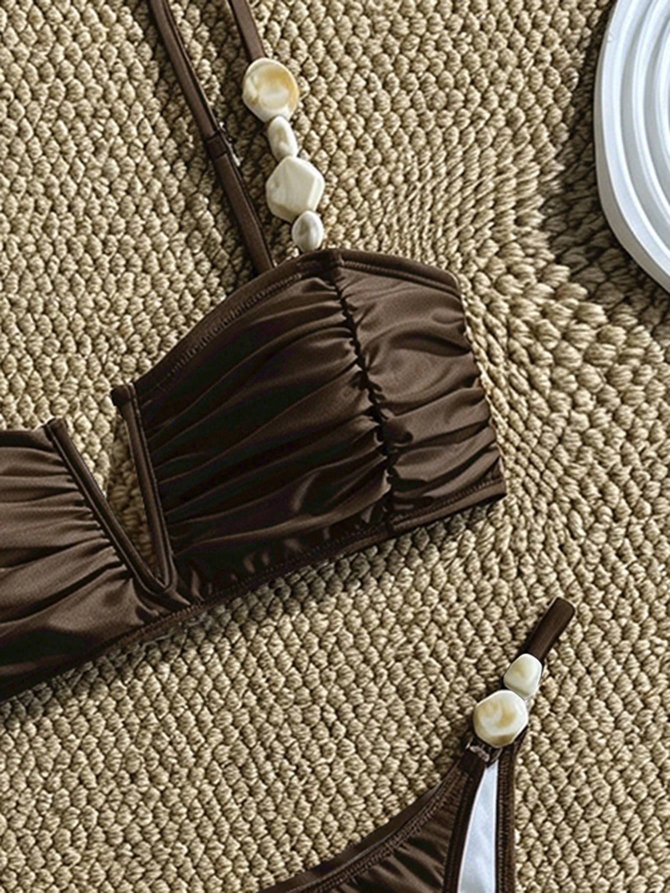 Swim Chiccia 2026 New Women's Summer Beach Elegant Satin Shell Decor