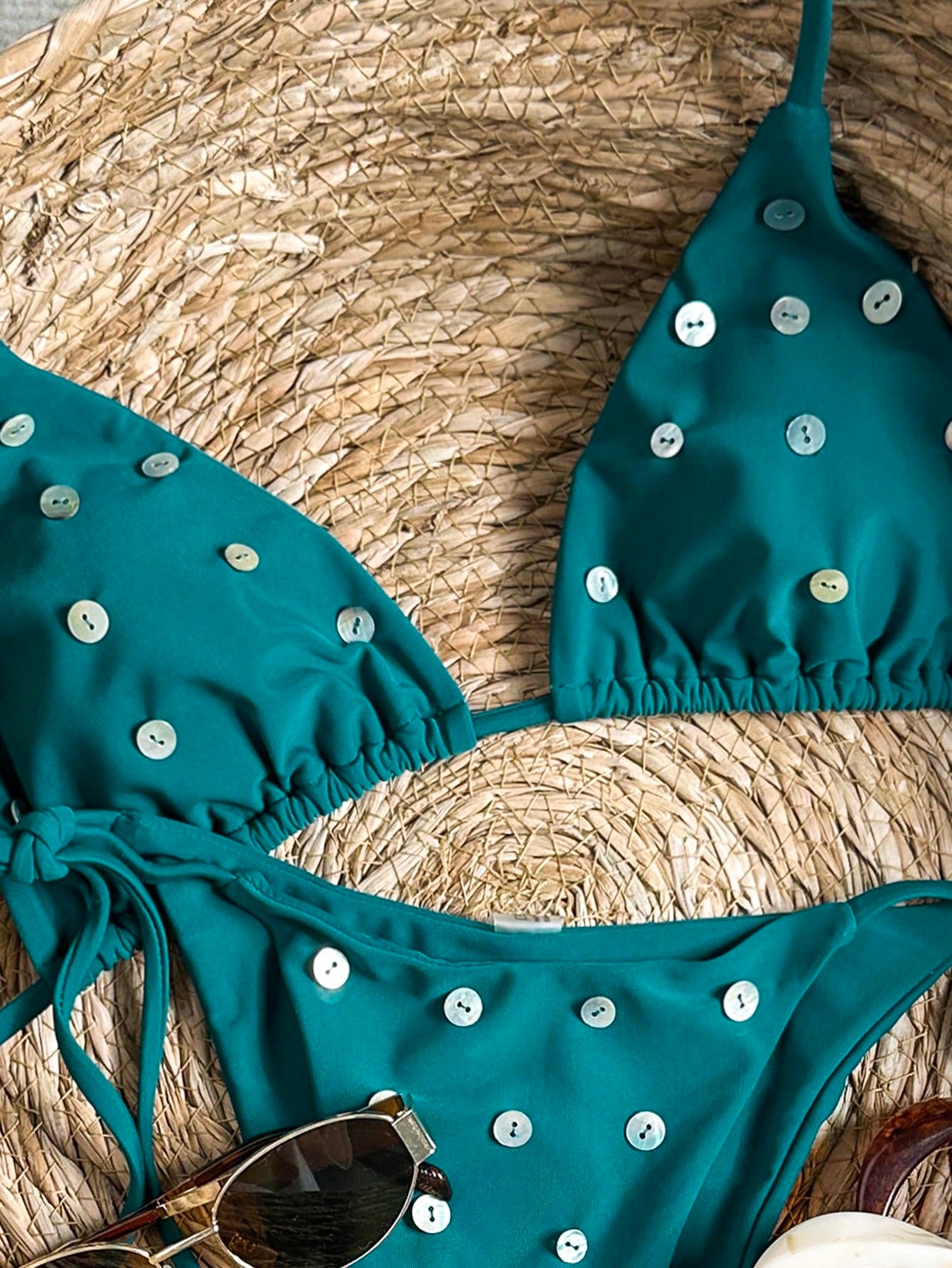 2pcs Geometric & Tropical Floral Print Bikini Set, Casual Cute &