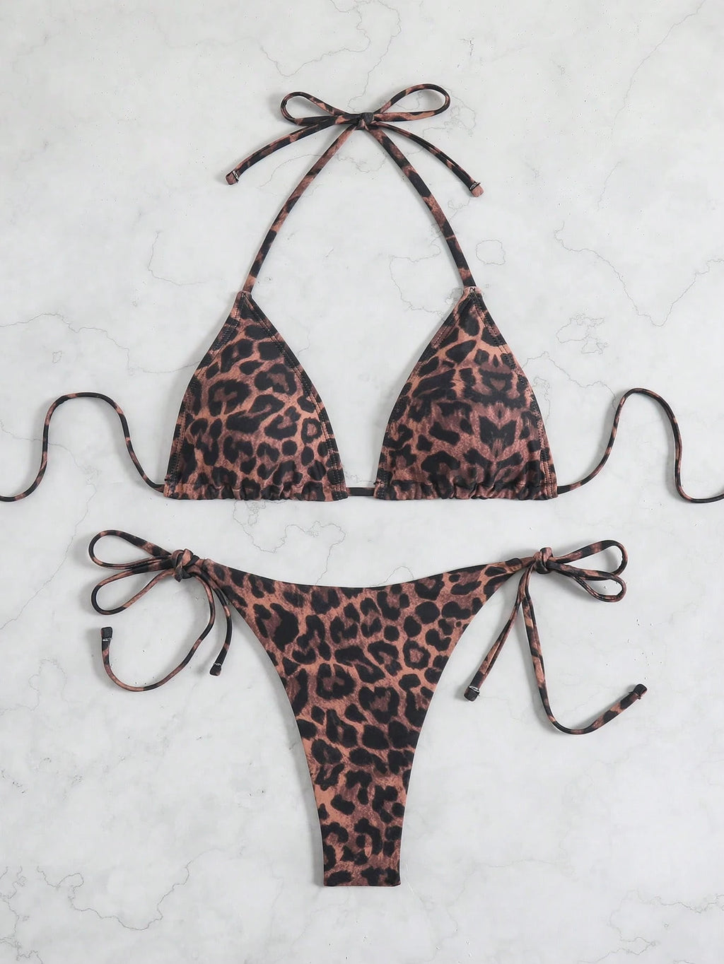 Swim Basics Women's Summer Beach Halter Tie Sexy Bikini And Triangle Briefs Swimwear Set - image 20