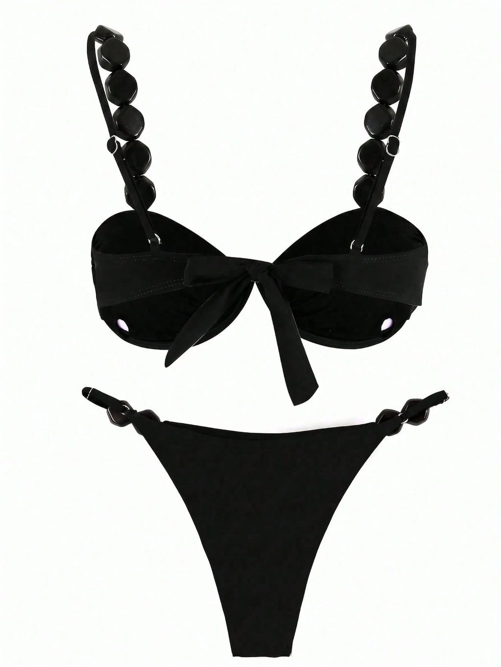 Polovedo Official New Arrival Spring/Summer Sexy Solid Black Bikini Swimwear, Be
