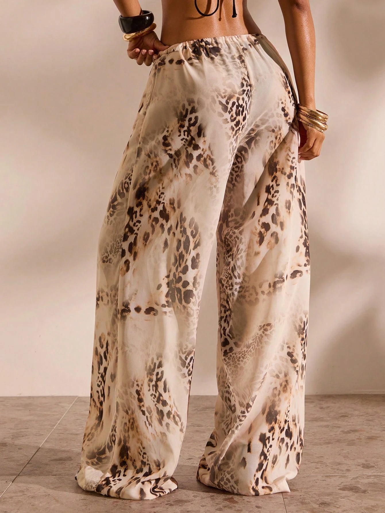 Opulessa Women's Leopard Print Contrast Color Loose Straight Casual Summer Cover Up - image 20