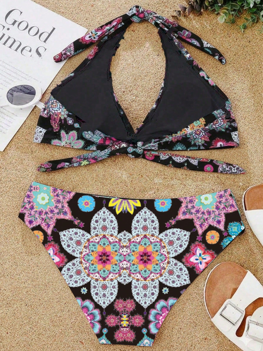 Floral Print Bikini Set For Beach Vacation Summer