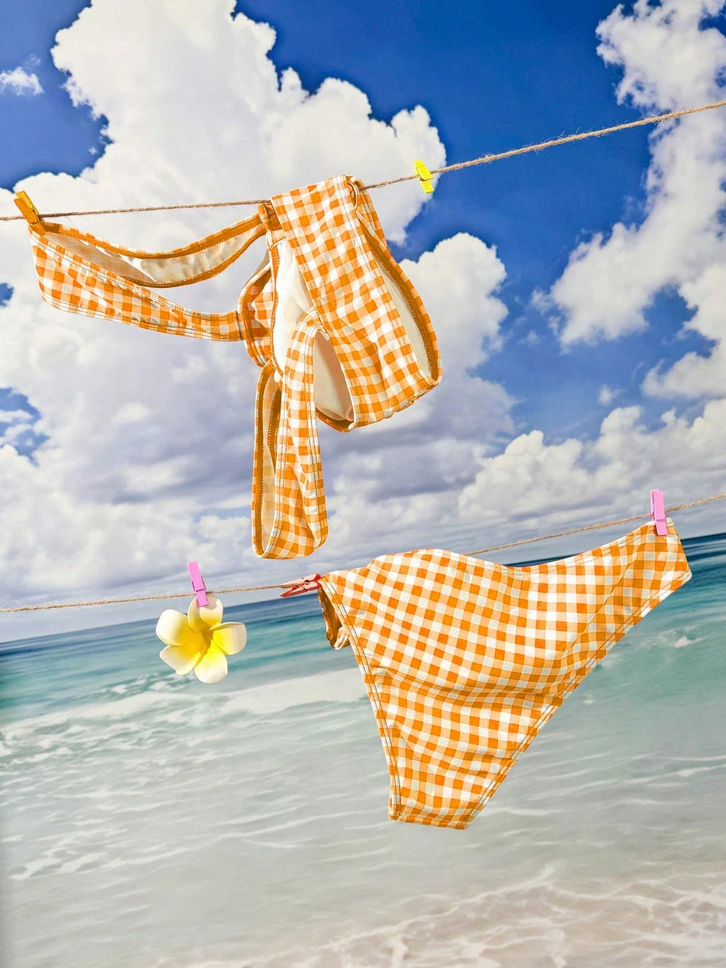 Swim Vcay Women's Summer Soft Yellow Bikini Set, U-Neck Wide Strap High Waist Ruched Two Pieces Fashionable - image 14