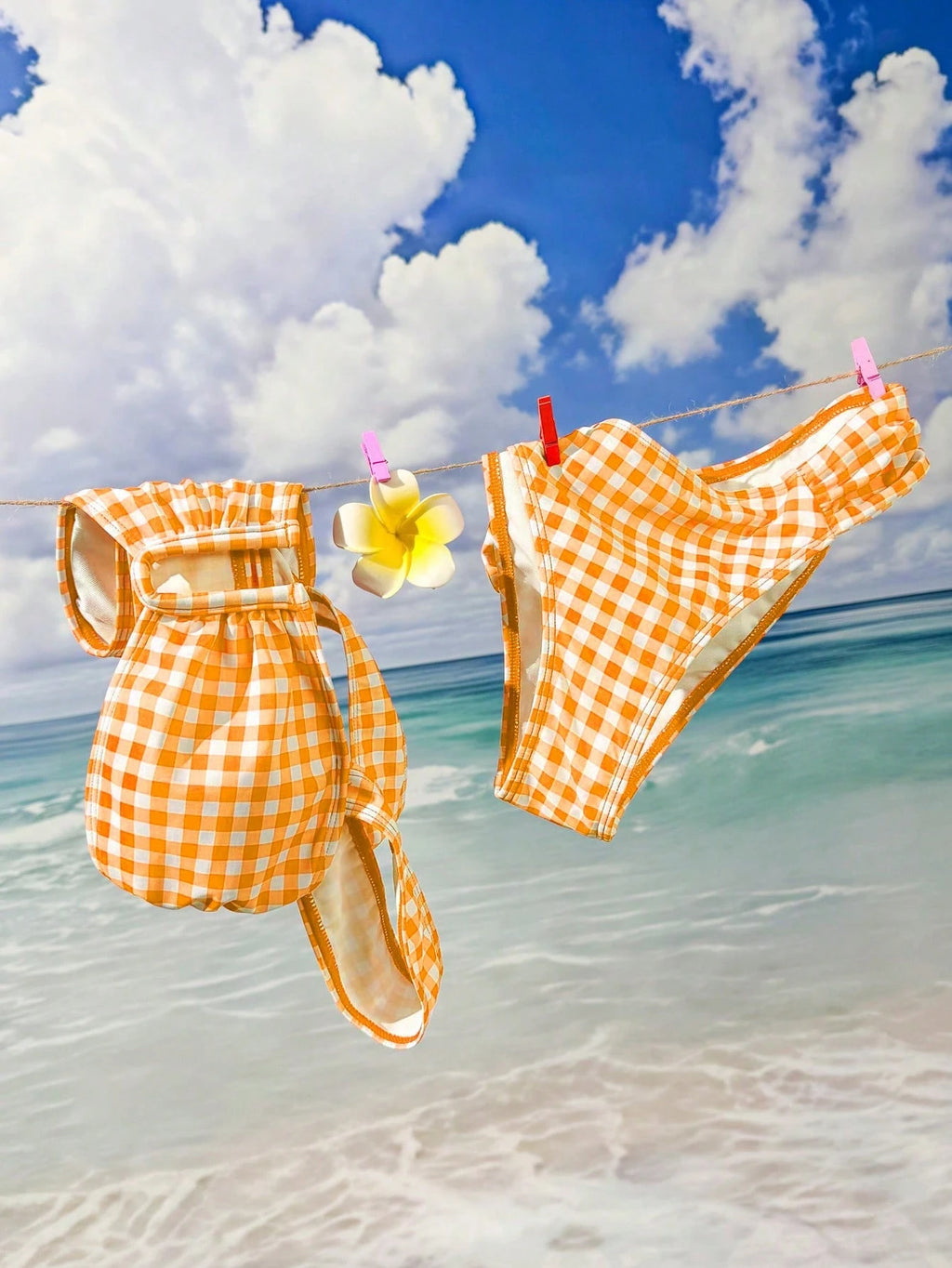 Swim Vcay Women's Summer Soft Yellow Bikini Set, U-Neck Wide Strap High Waist Ruched Two Pieces Fashionable - image 15