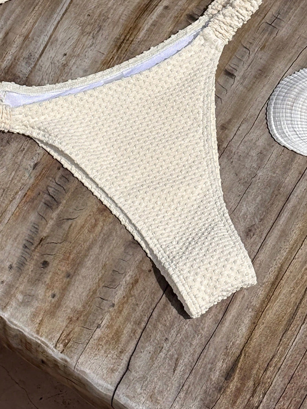 Bikinx Women's Elegant Beaded Stone Decor Textured Bikini Set,
