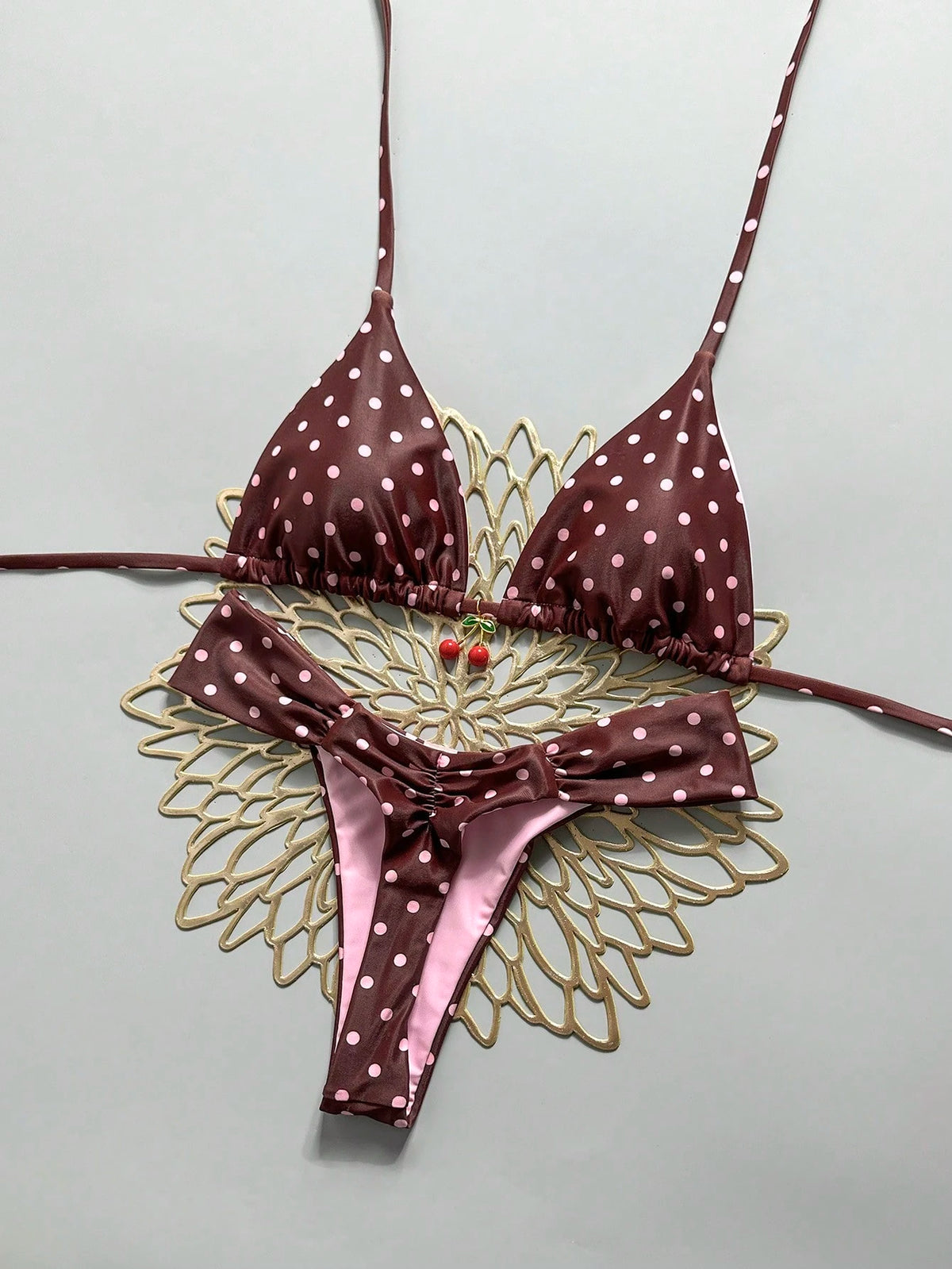 Swim MOD 2pcs Spring/Summer Vacation Random Print Cherry Accessory