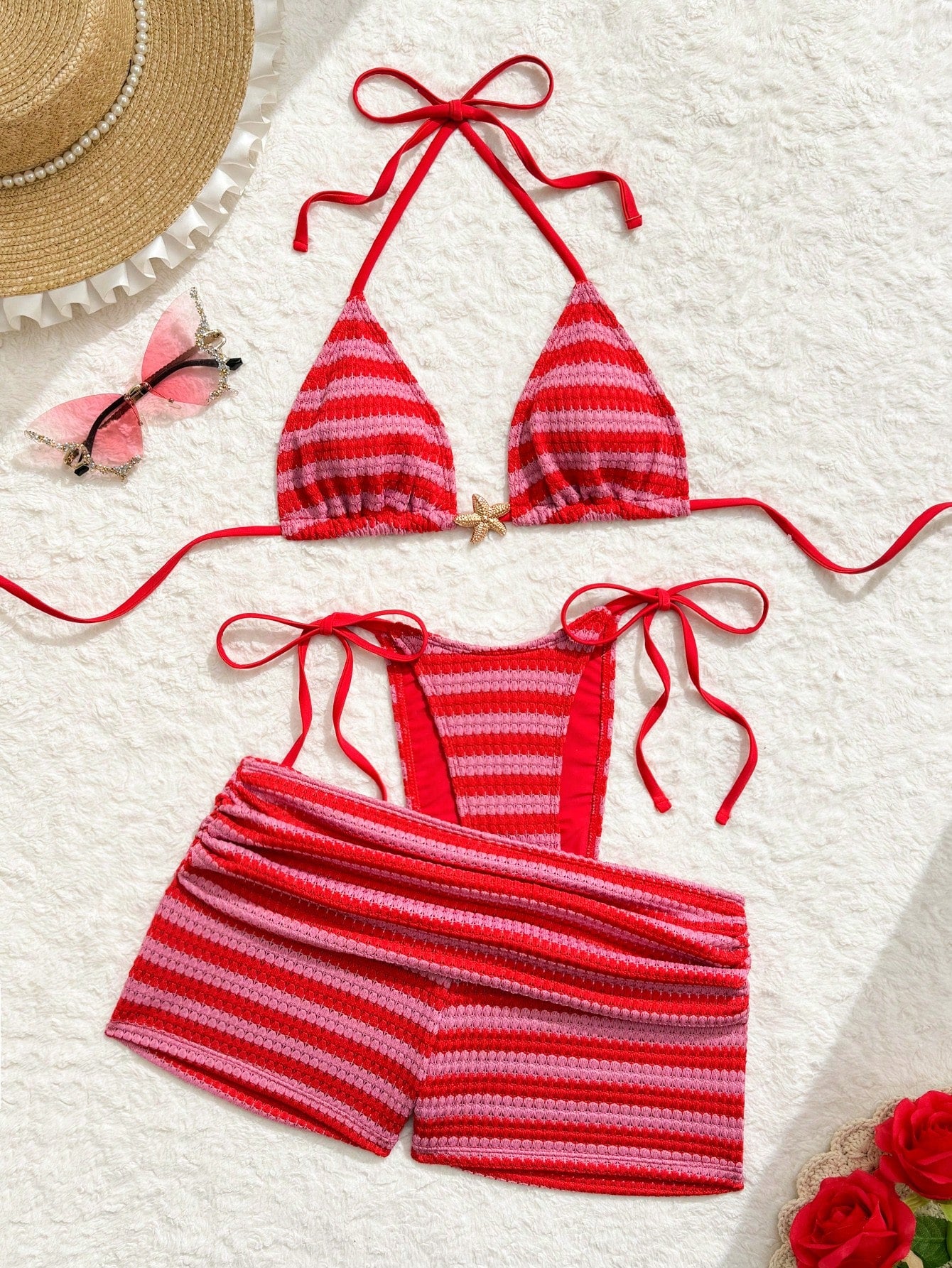 Costavie Blue And White Striped Summer Casual Beach Holiday Vacation