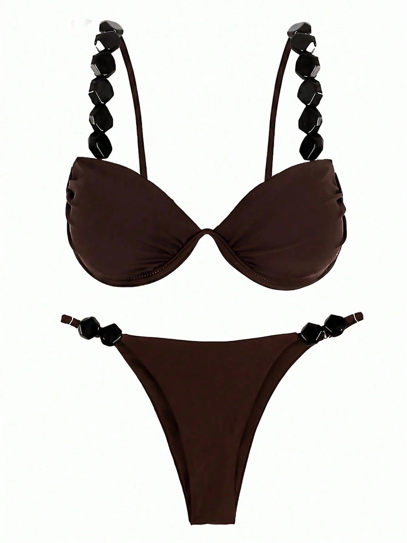 Polovedo Official New Arrival Spring/Summer Sexy Solid Black Bikini Swimwear, Be