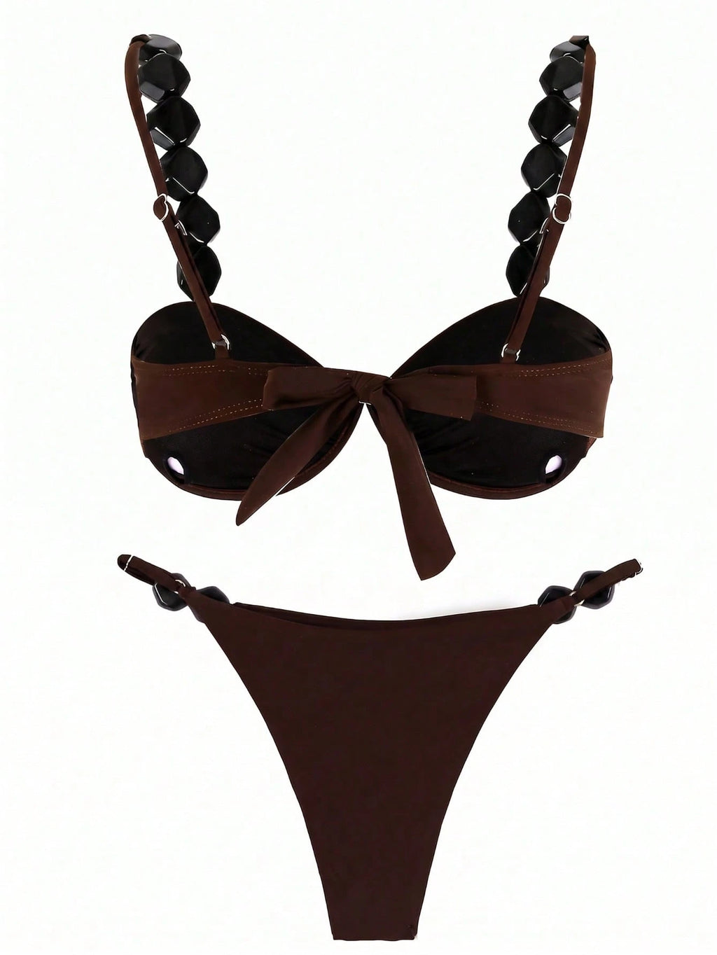 Polovedo Official New Arrival Spring/Summer Sexy Solid Black Bikini Swimwear, Be