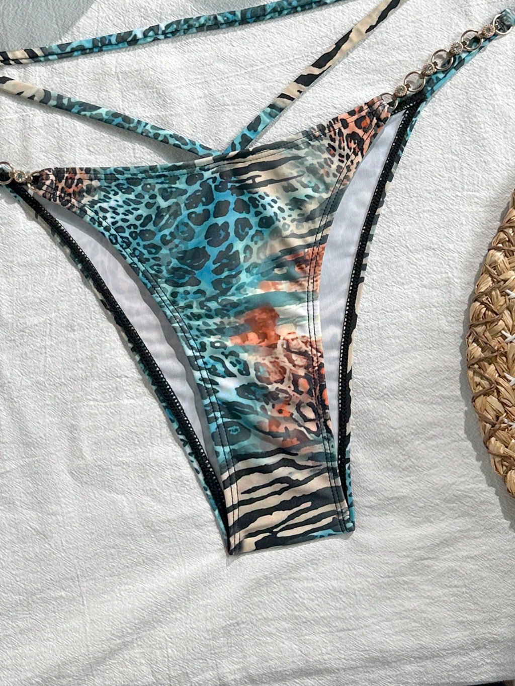 Swim SXY Women's Swimwear Set, Strapless Diamond Chain Decor Sexy
