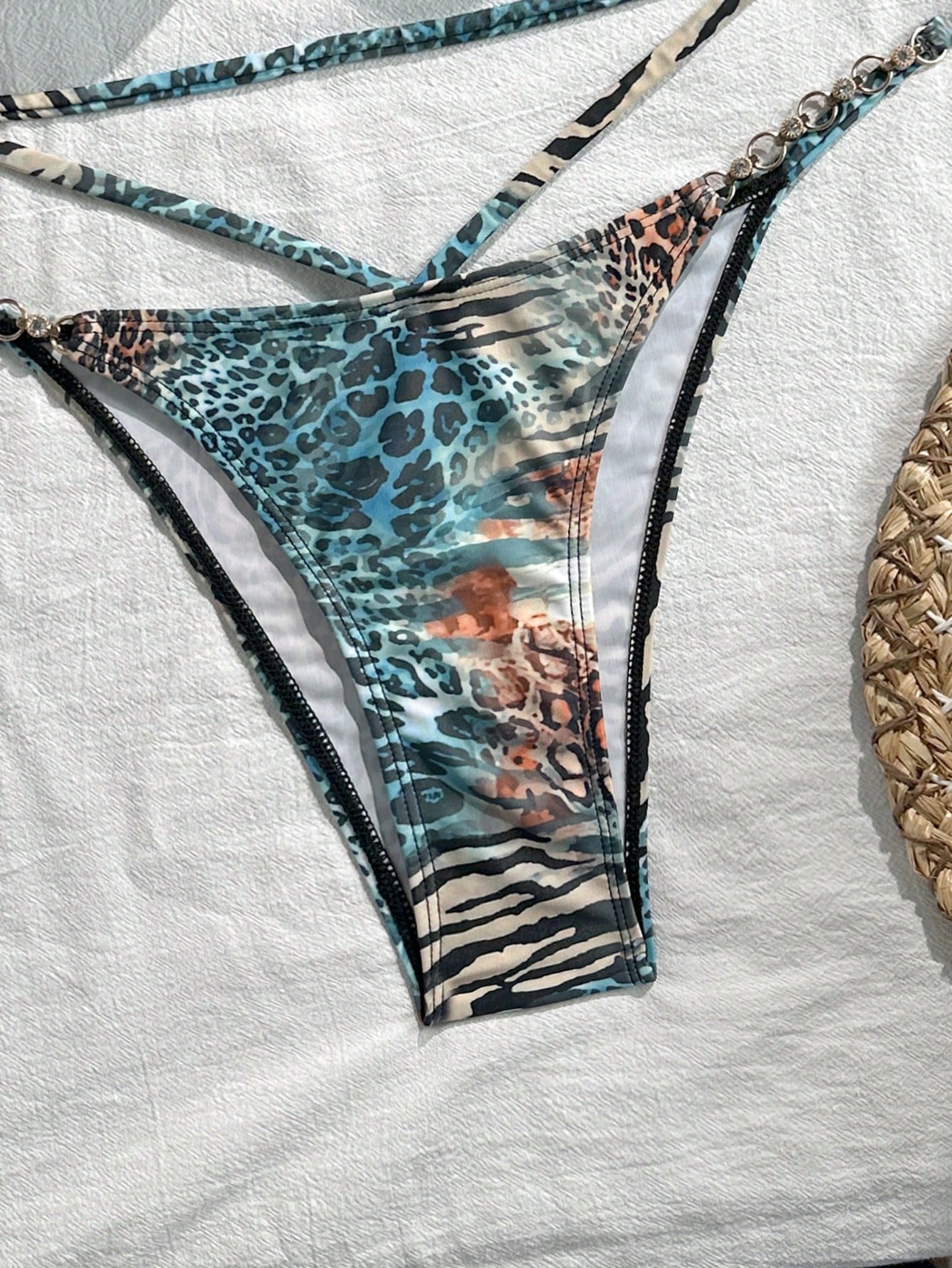 Swim SXY Women's Swimwear Set, Strapless Diamond Chain Decor Sexy