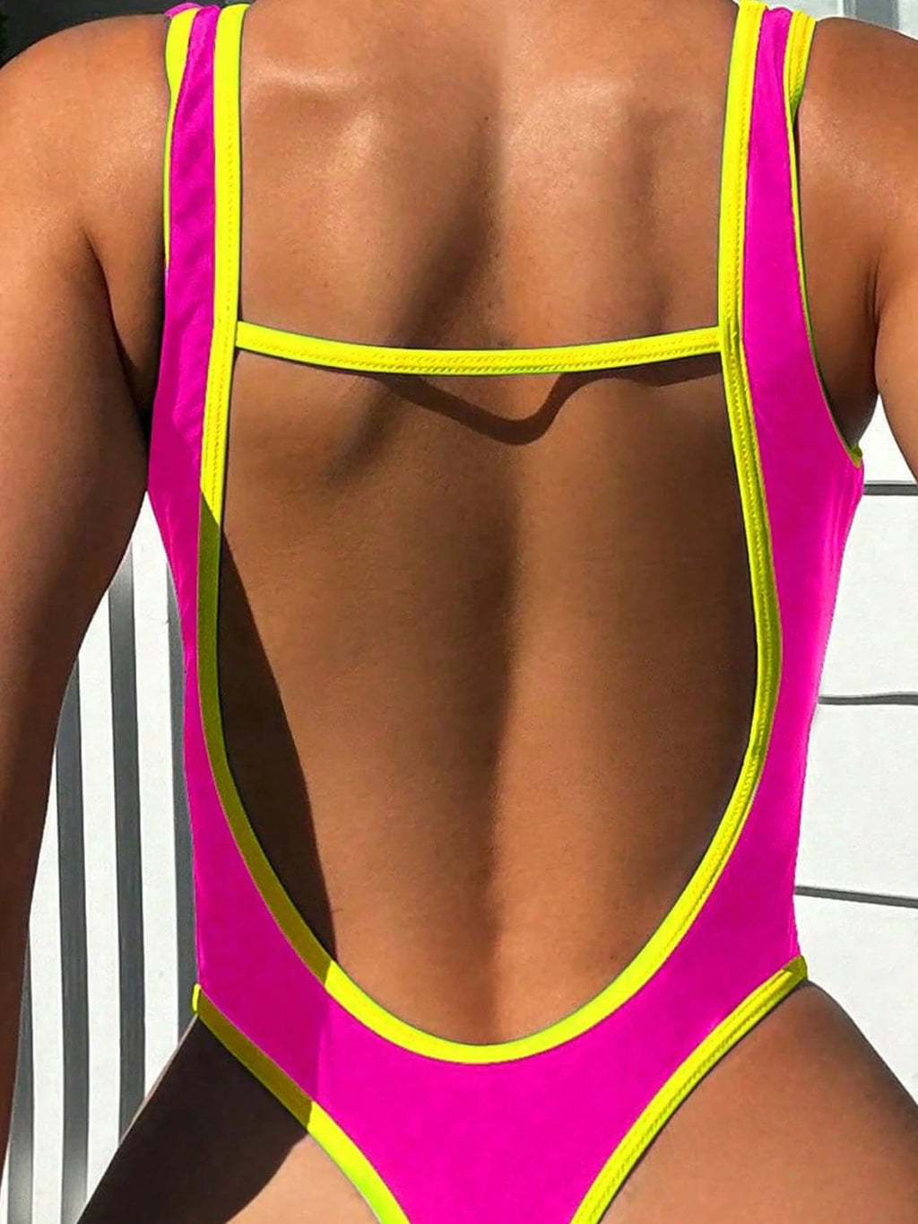 Swim SXY Summer Beach Women's One-Piece Swimsuit With Large Open Back And Fringe Trim - image 8