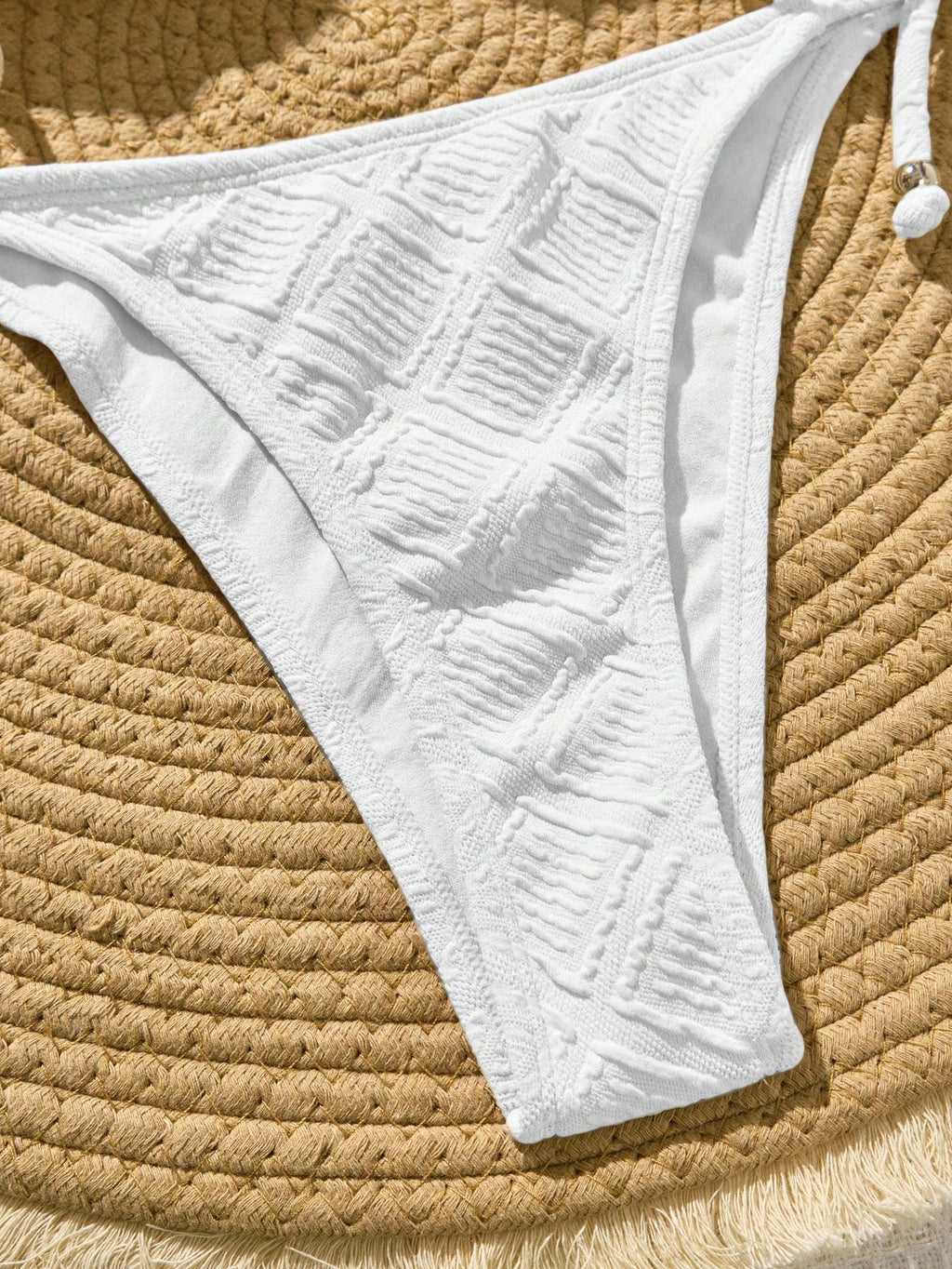 Swim Vcay Mint Green Textured Fabric Bandeau Bikini For Women Plain