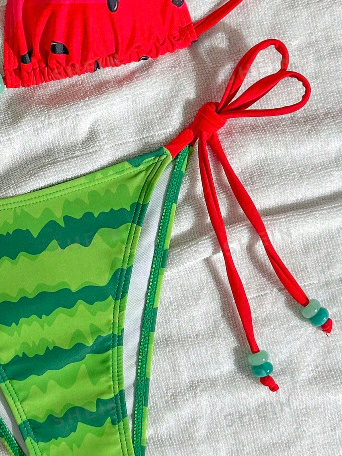 Swim Mod Women's Watermelon Print Halter Neck Tankini Bikini Set Set, For Summer Beach Wear - image 14