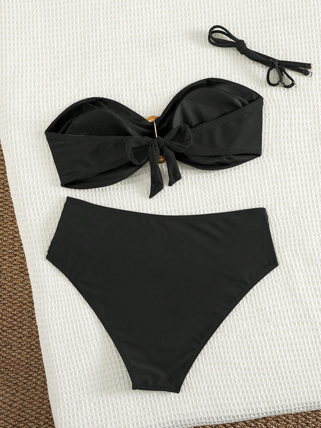 Swim Chiccia Ladies Beach Vacation Casual All Black Detachable Slim