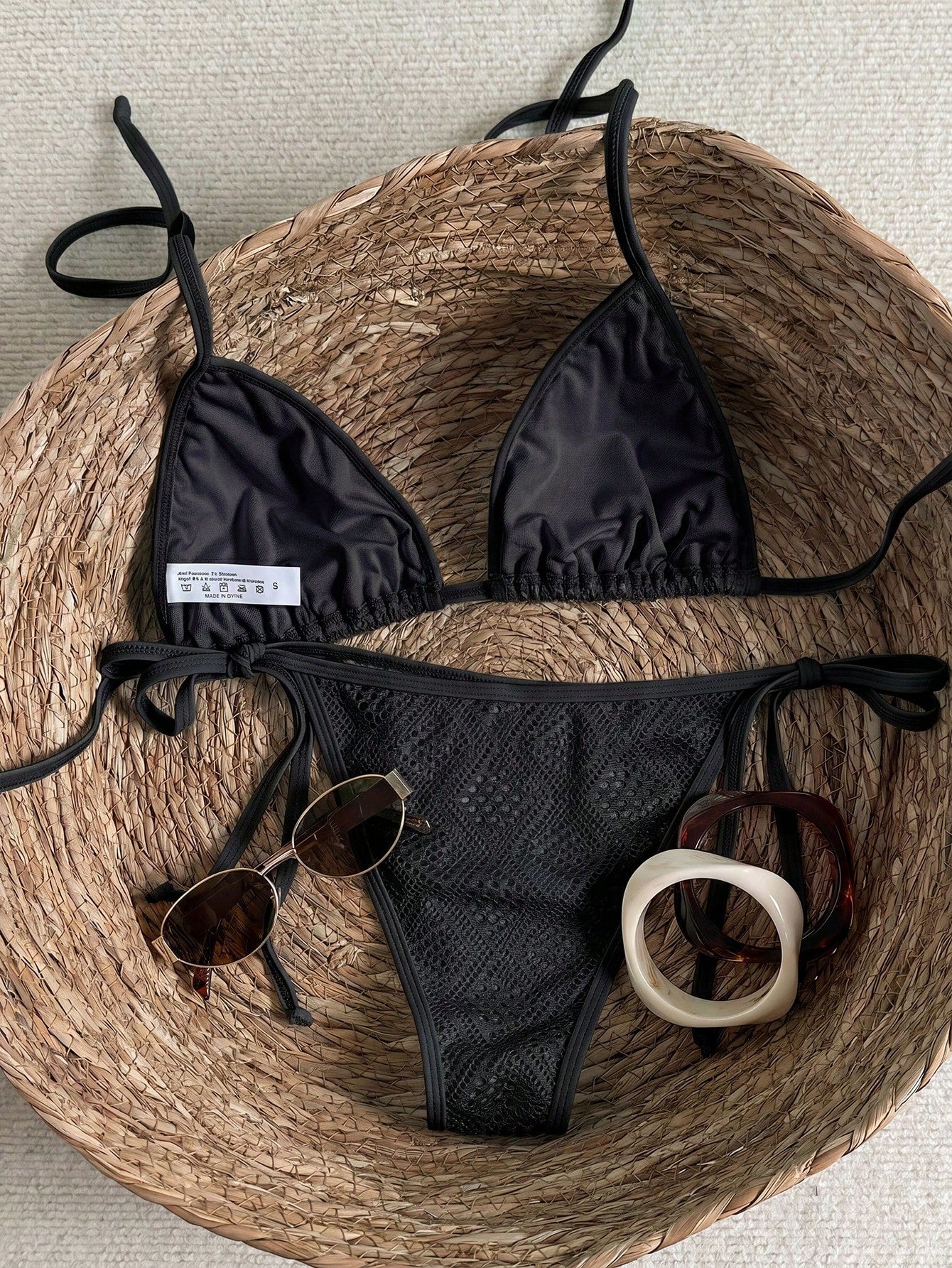 Swim Mod Women's Textured 2 Pieces Bikini Set, Casual Holiday
