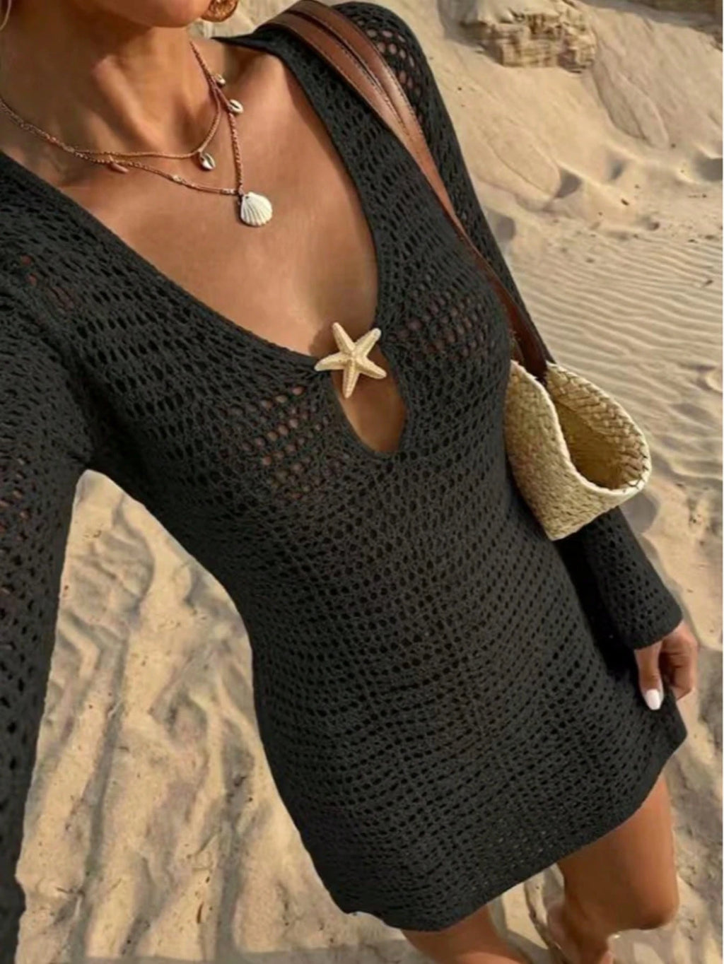 2026 New Spring/Summer Women Casual Elegant Street Style Beach Party Vacation Knit White Top Black, - image 19