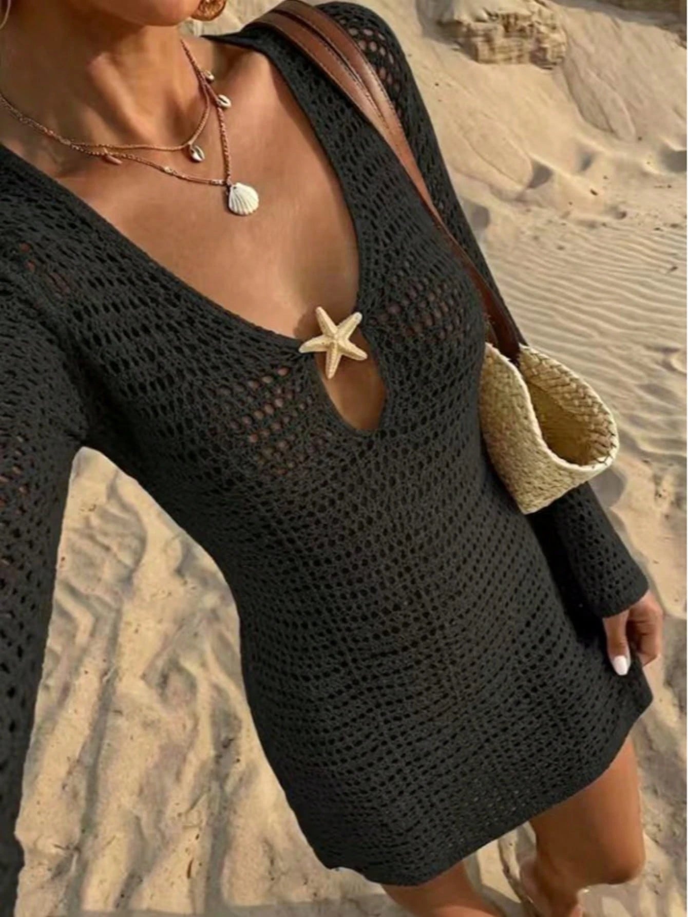 2026 New Spring/Summer Women Casual Elegant Street Style Beach Party Vacation Knit White Top Black, - image 19
