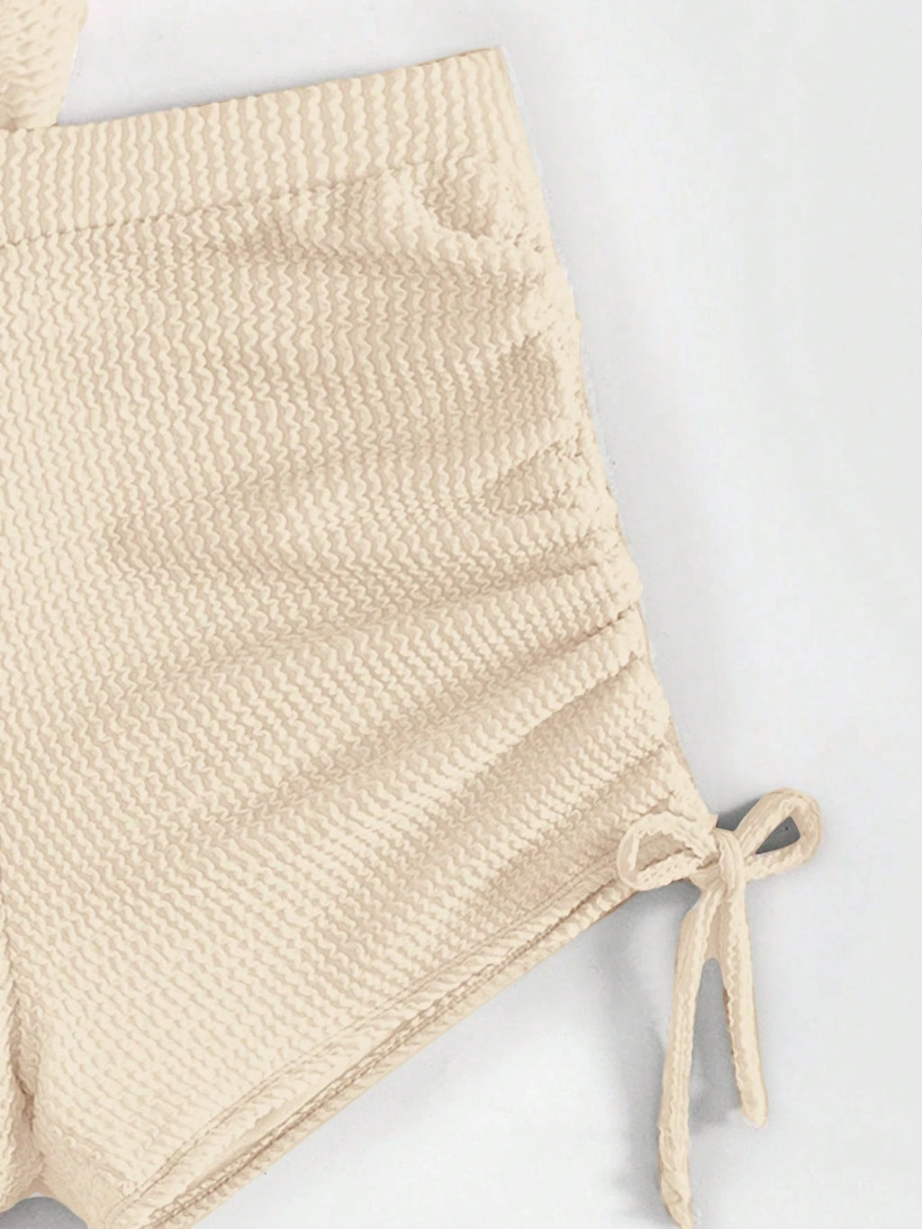 Swim SXY Women's Solid Color Front Knot Fashionable Bikini Set, Summer Beach Vacation White Casual - image 6